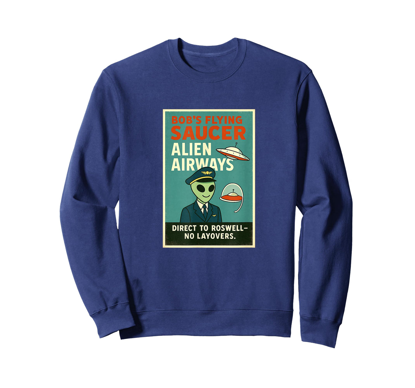 Roswell Alien UFO Airways Retro Airline Pilot Poster T-Shirt