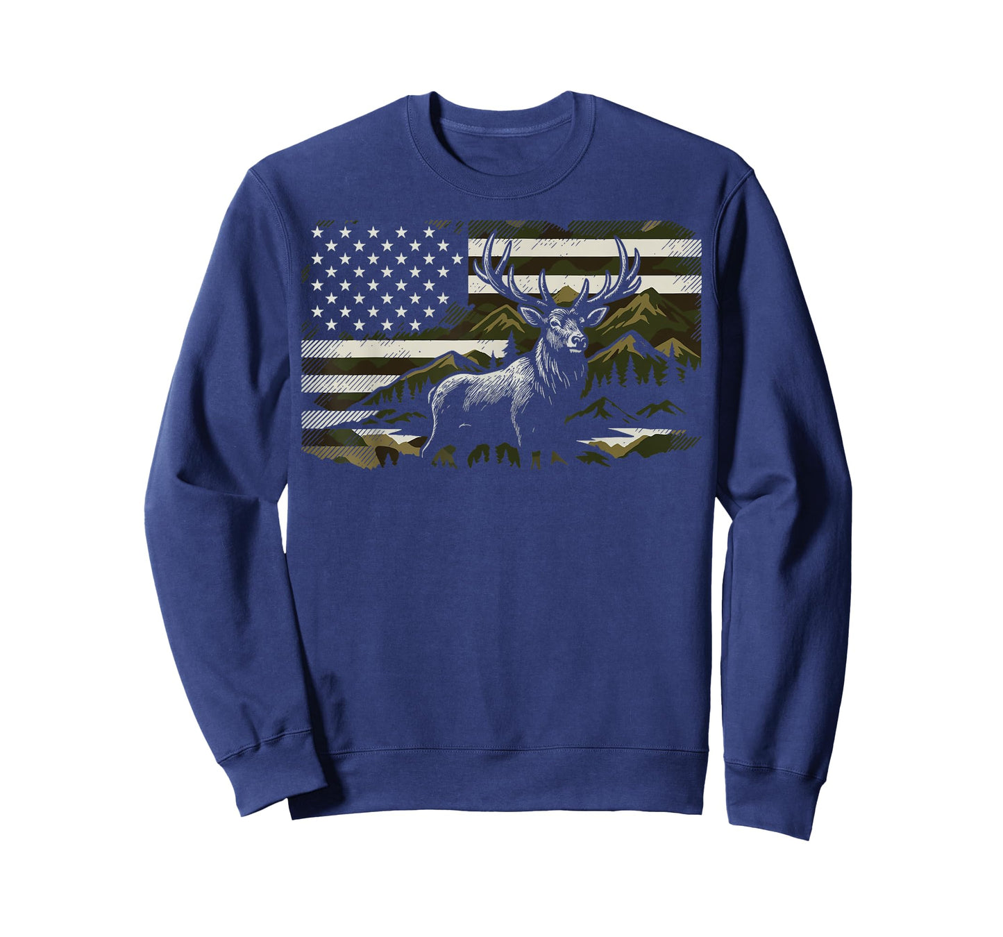 Hunting USA Flag Deer 4th Of July Hunter T-Shirt