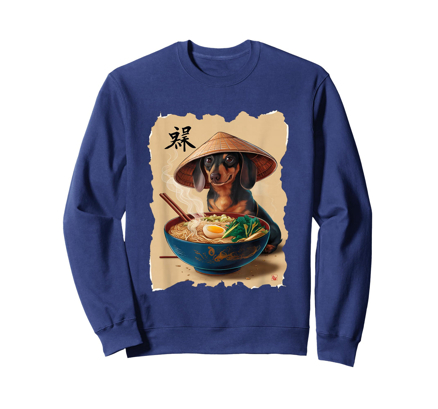 Men Woman Kawaii Eating Ramen Japanese Dachshund T-Shirt