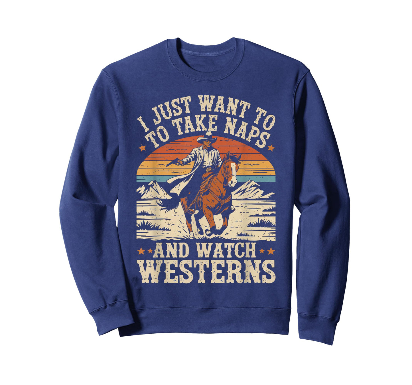 I Just Want to Take Naps and Watch Westerns Retro Vintage T-Shirt