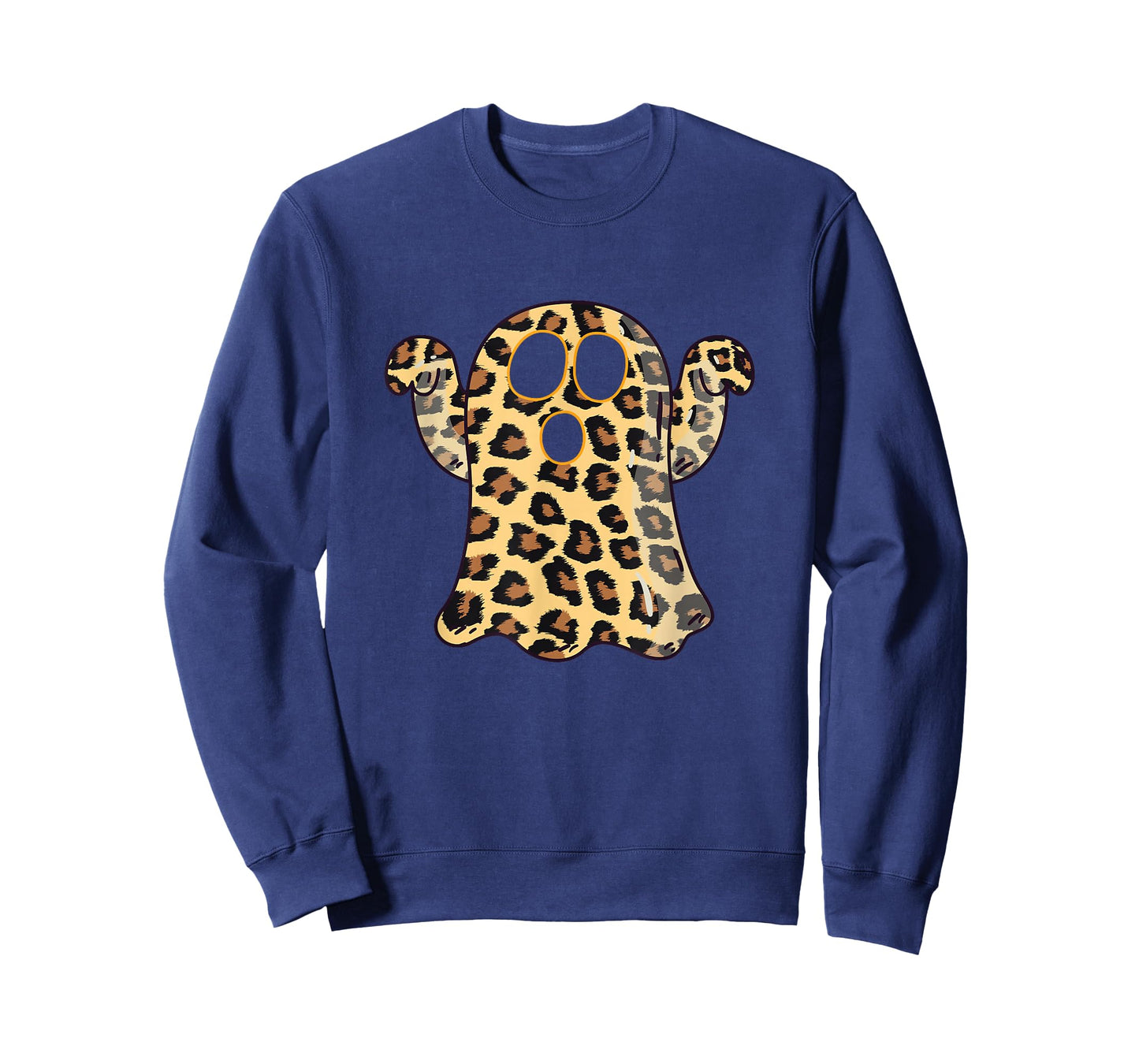 Ghost Boo Leopard Print Halloween Women Girls boys Kids T-Shirt