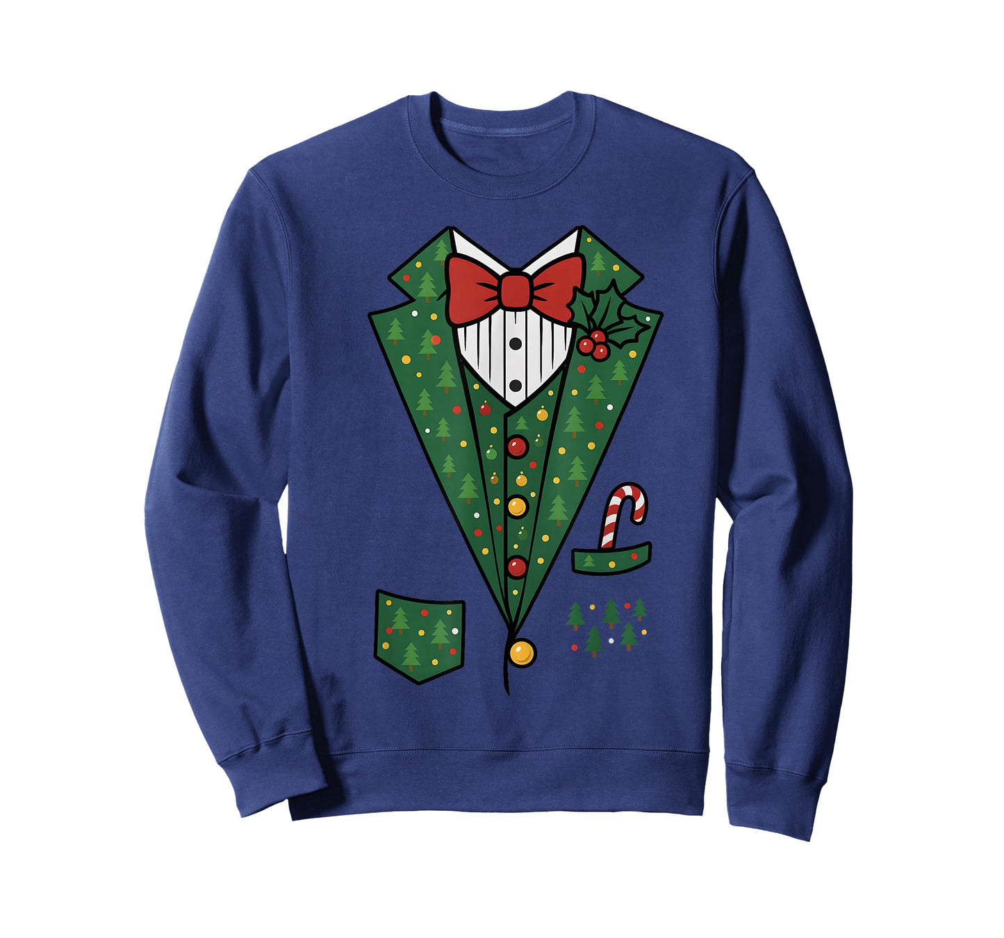 Bowtie Vest Mistletoe Candy Funny Christmas Celebrate Family T-Shirt