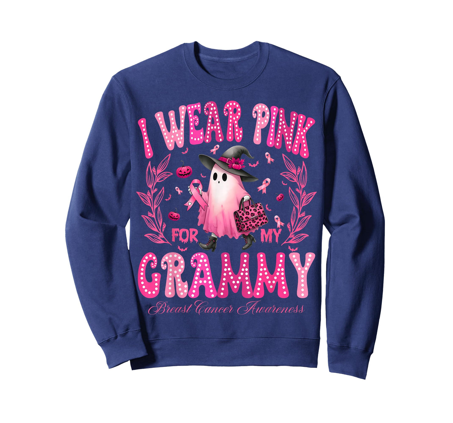 I Wear Pink For My Grammy Breast Cancer Boo Halloween T-Shirt