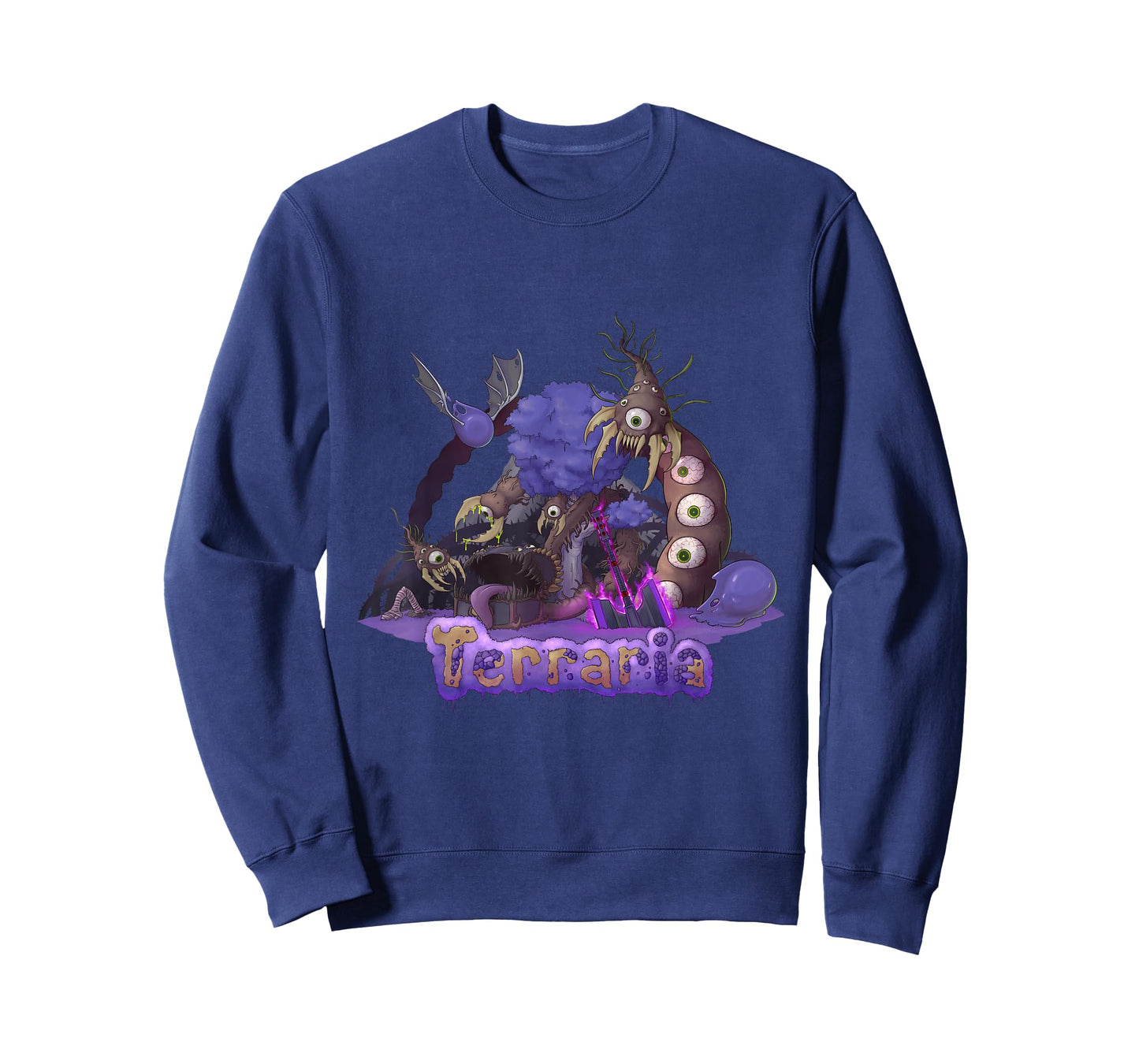 Terraria: The Corruption T-Shirt - Black, Unisex-Adults, Short Sleeve, Classic Fit, Cotton, Polyester, Machine Wash, Small