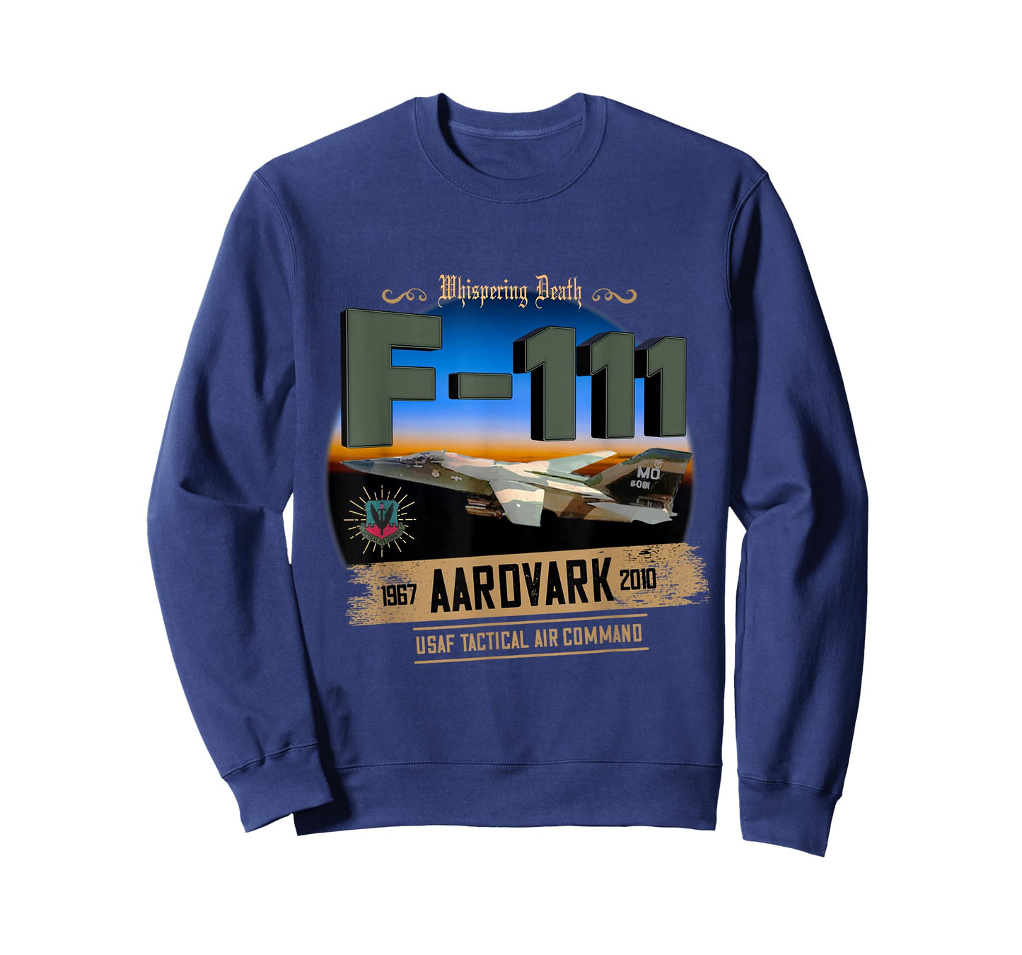 TSH Designs F-111 Aardvark Unisex Adult Black Cotton 100% Short Sleeve Classic Fit T-Shirt