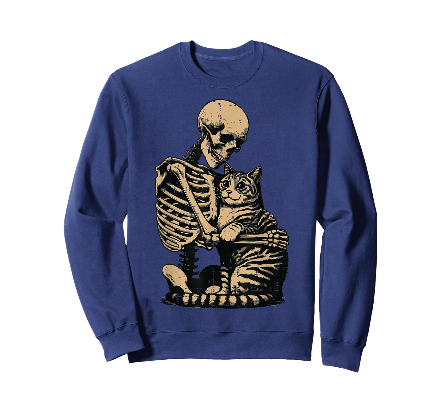 Halloween Skeleton Hugging Cat Scary Costume Men Women Kids T-Shirt