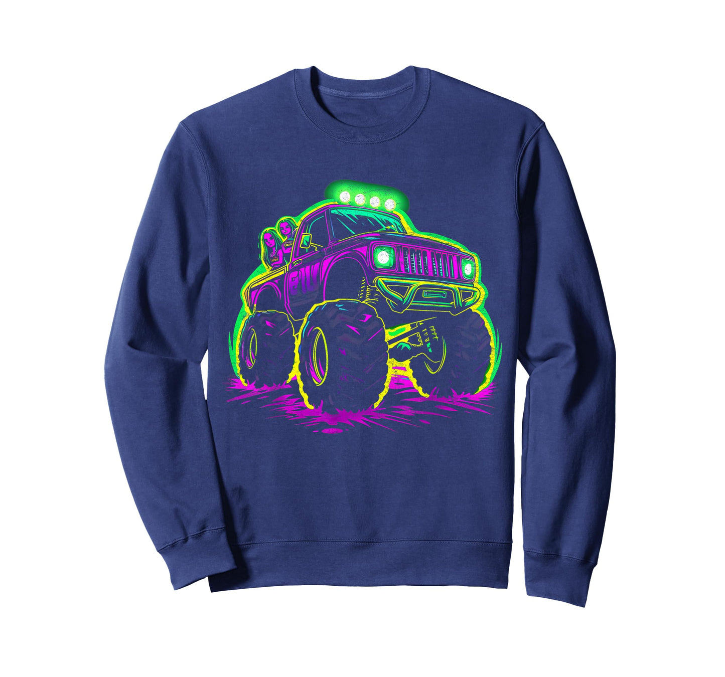 Cool Glowing Monster Truck Vintage Kids Fun Adventure T-Shirt