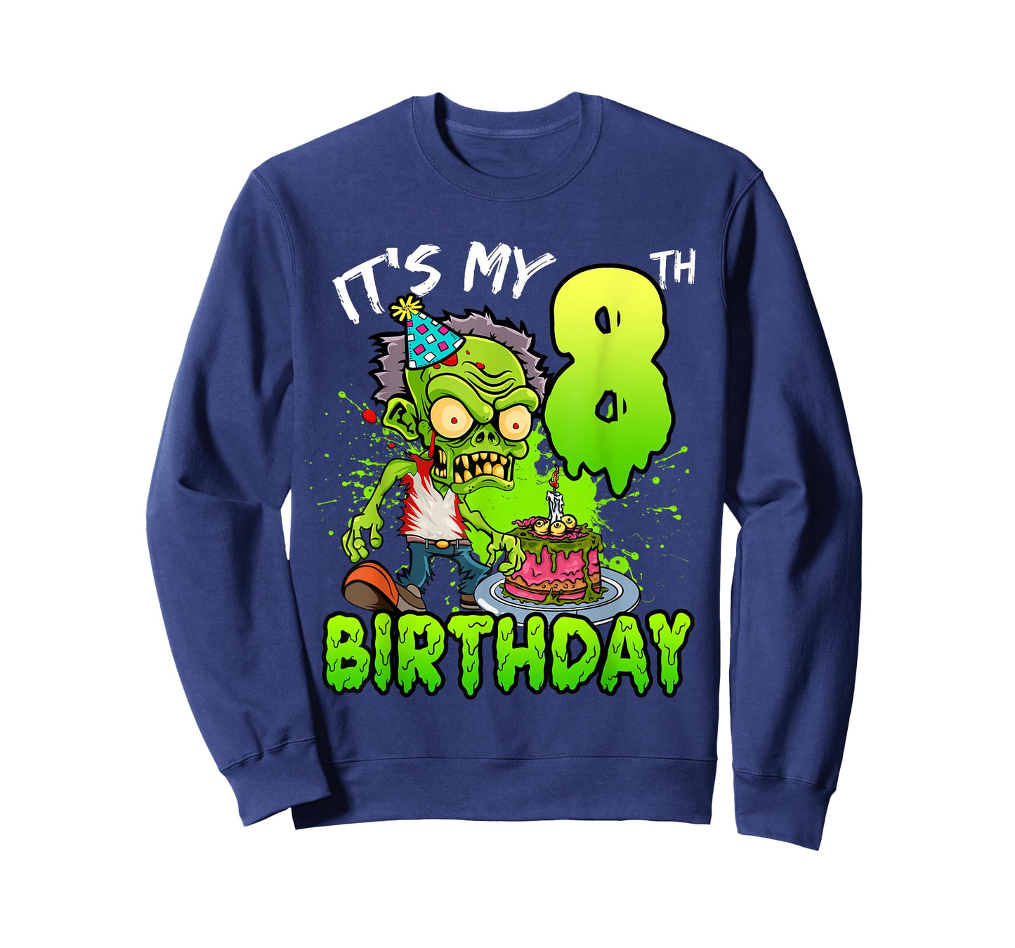 It's My 8th Birthday Zombie Lover 8 Year Old Boys Girls T-Shirt