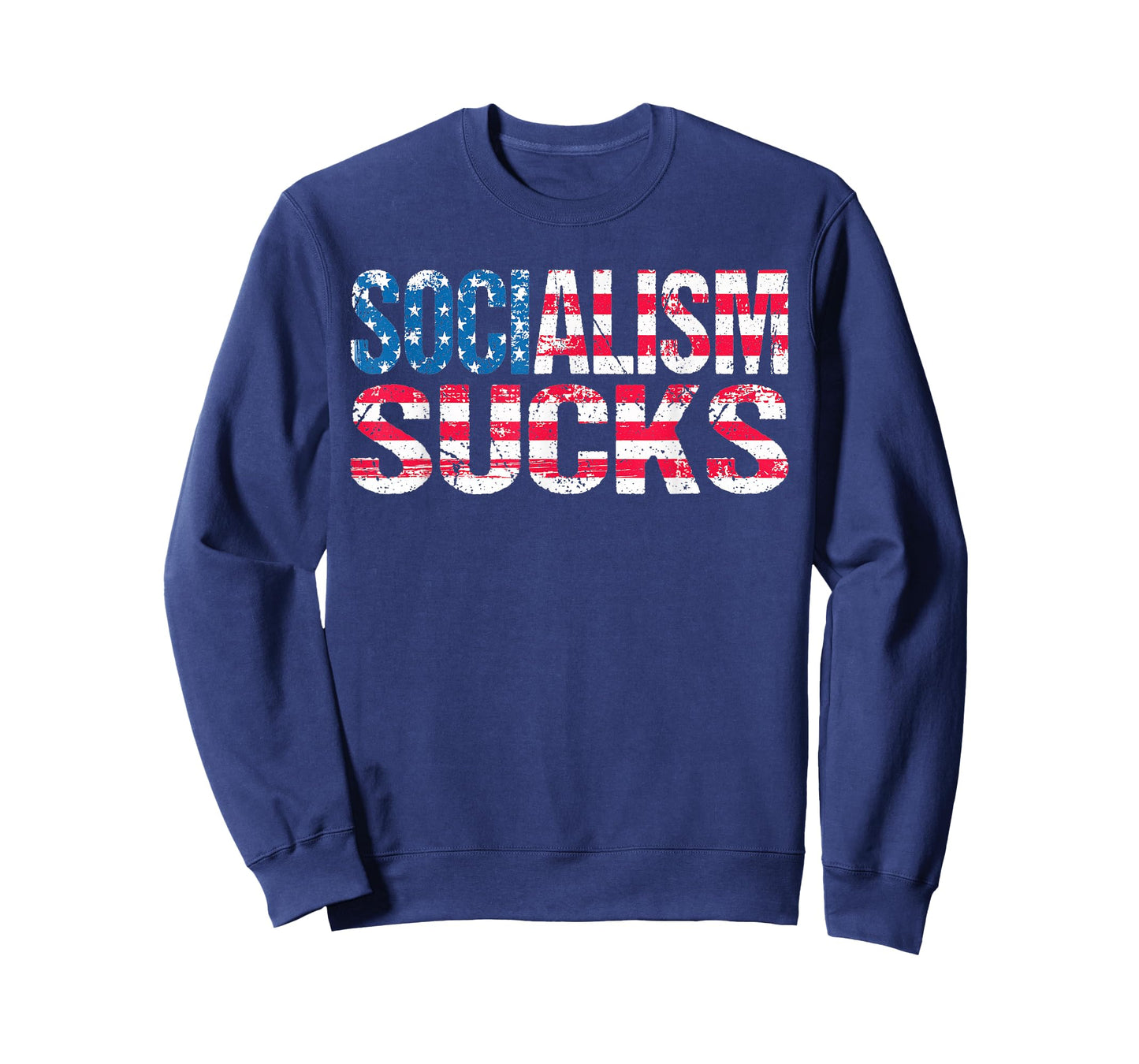 Socialism Sucks - Patriotic US Flag Anti-Socialist Saying T-Shirt
