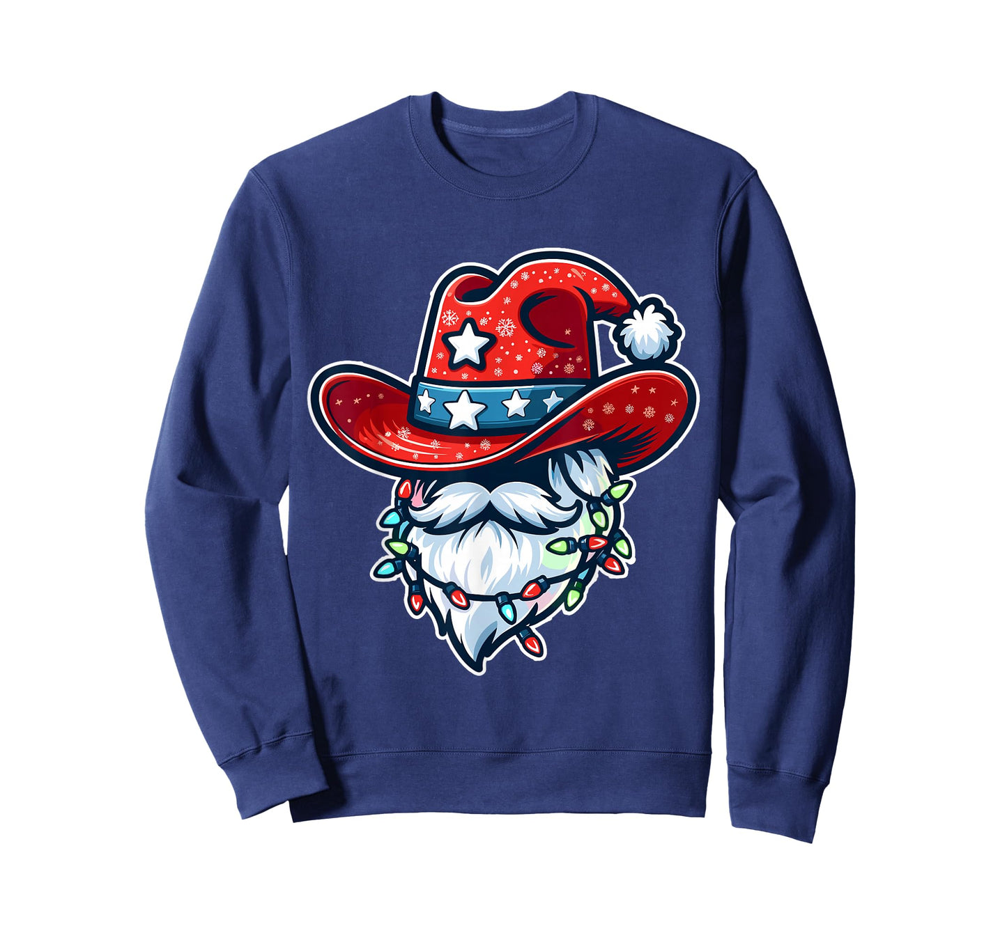 Cowboy Santa Hat Xmas Reindeer Rodeo Christmas In Texas T-Shirt