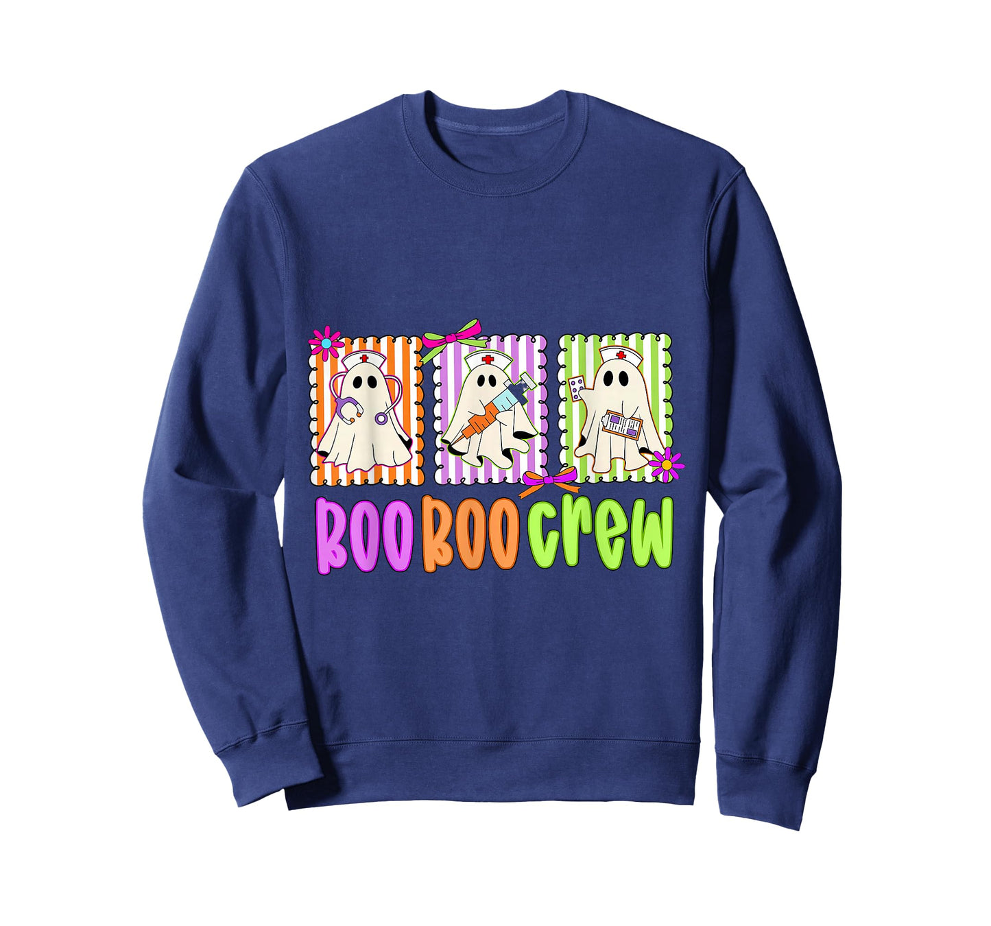 Ghost Nurse Halloween Pediatric Nurse Boo Boo Crew Funny T-Shirt