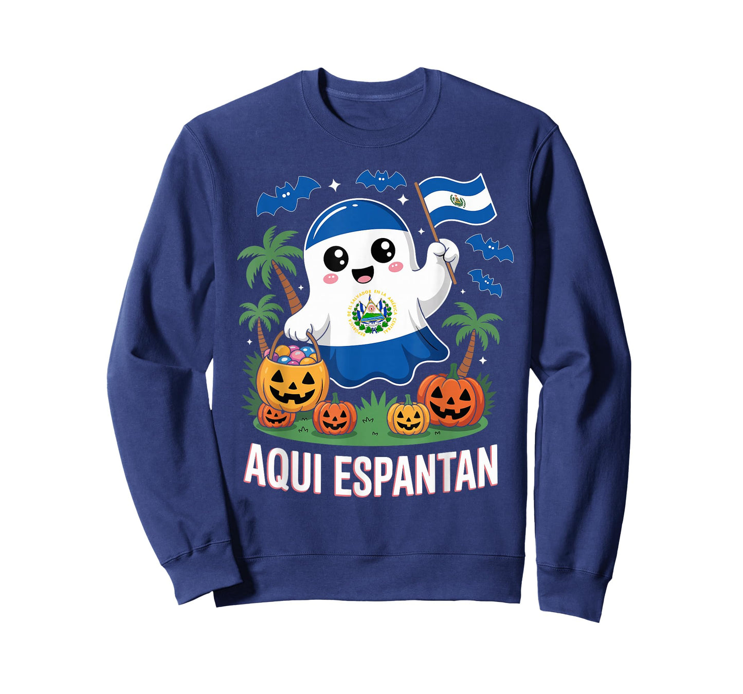 El Salvador Flag Culture Pride Aqui Espantan Halloween T-Shirt
