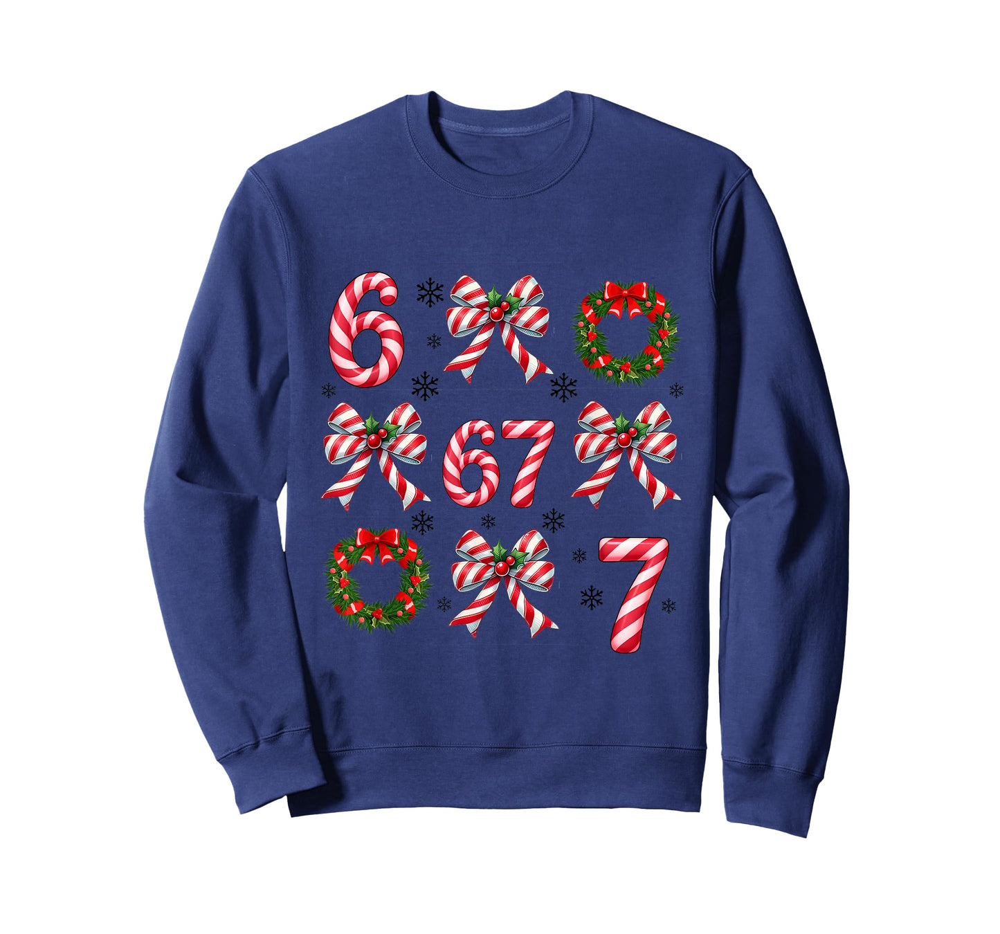 Coquette Bows Candy Cane 67 Meme Slang Christmas Decorations T-Shirt