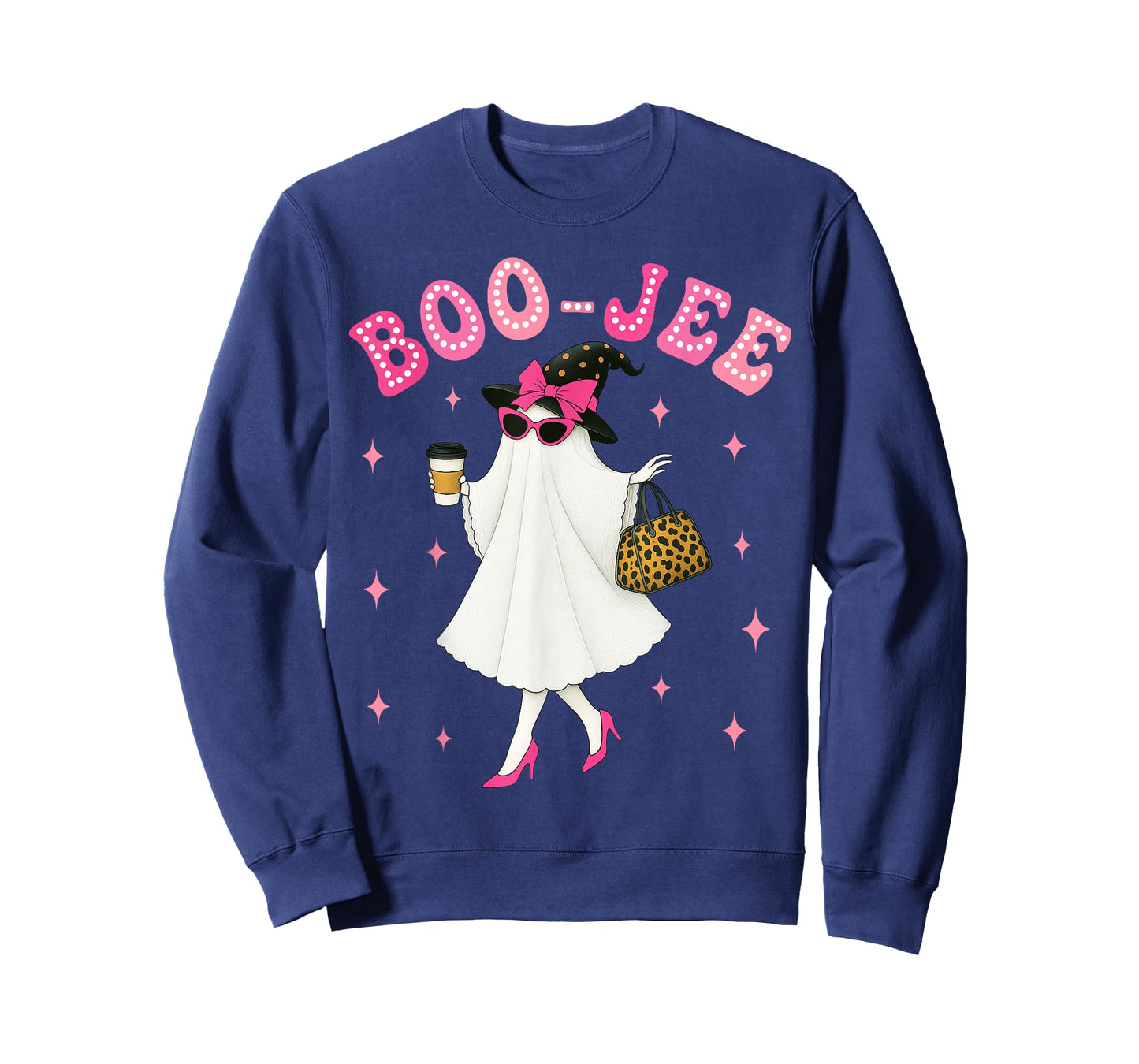 Boujee Boo Jee Spooky Pink Ghost Halloween Girls Women T-Shirt
