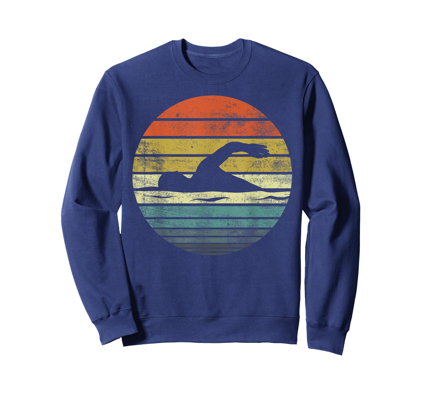 Swimmer Gifts Funny Retro Vintage Sunset Swim Coach Swimming T-Shirt