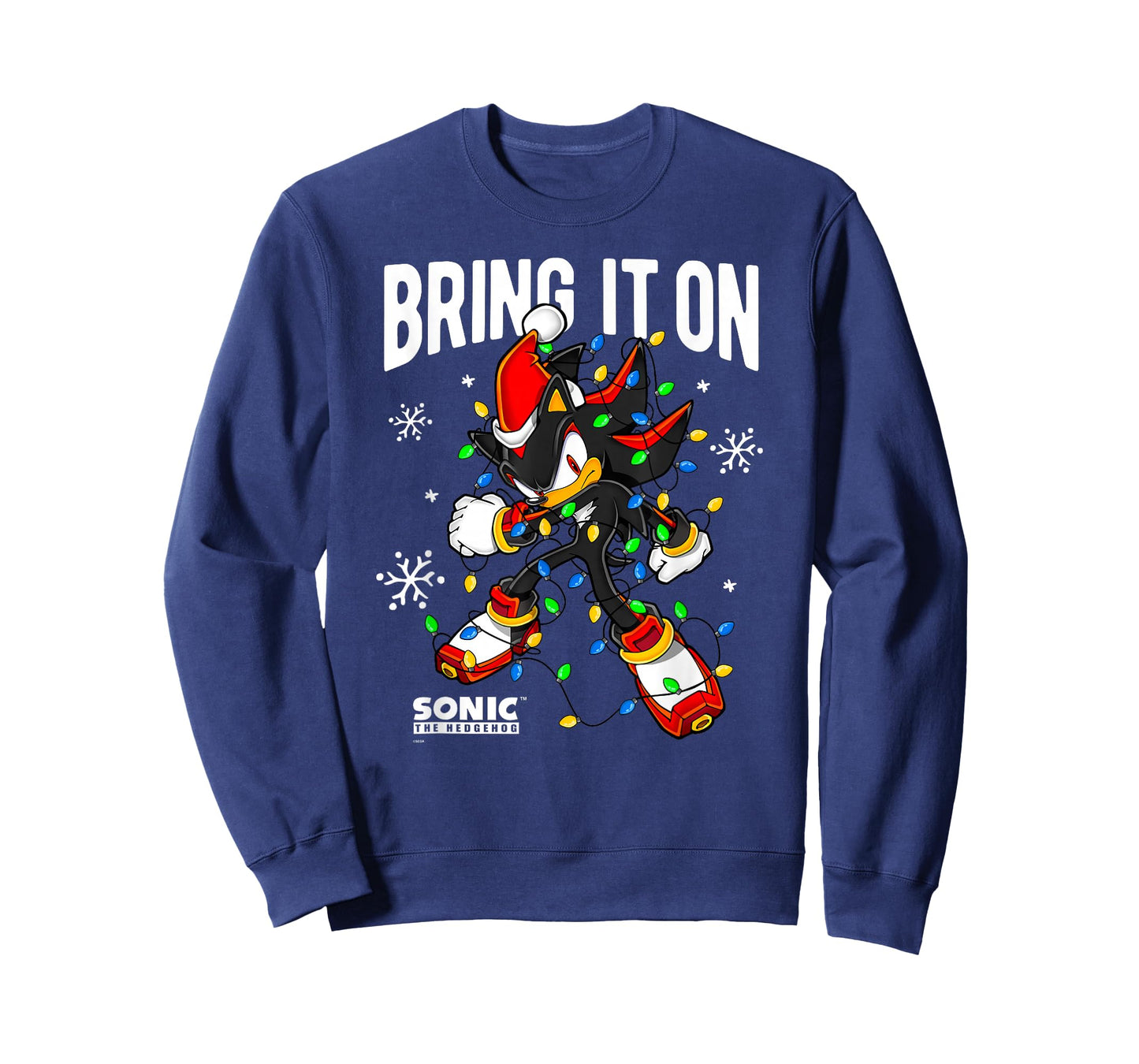Sonic The Hedgehog Christmas Bring It On Shadow Xmas Lights T-Shirt