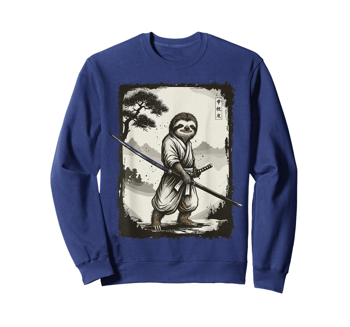 Samurai Sloth Japanese Shirts for Men Warrior Vintage T-Shirt