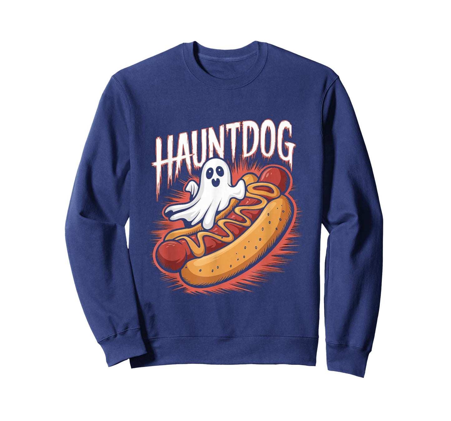 Hauntdog Funny Ghost Hot Dog Halloween Costume T-Shirt
