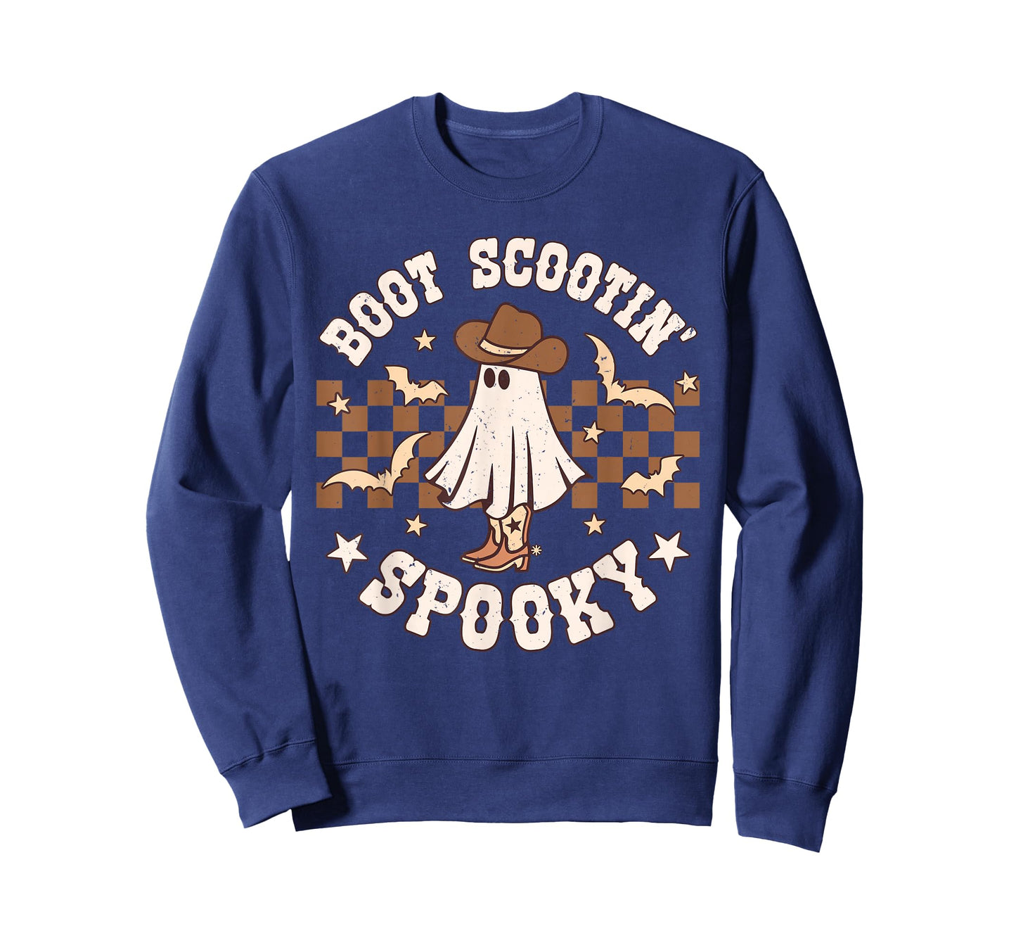 Boot Scootin Spooky Retro Groovy Western Halloween Ghost T-Shirt