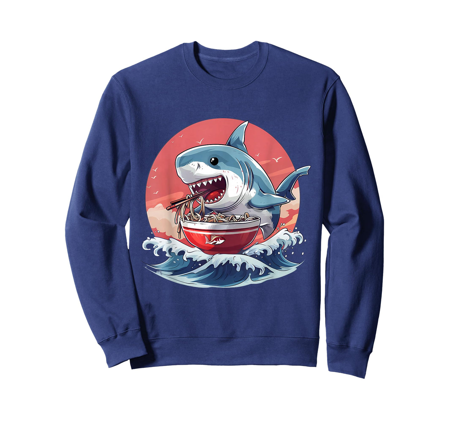 Sea Animal Japanese Noodles Shark Eating Ramen Noodles T-Shirt