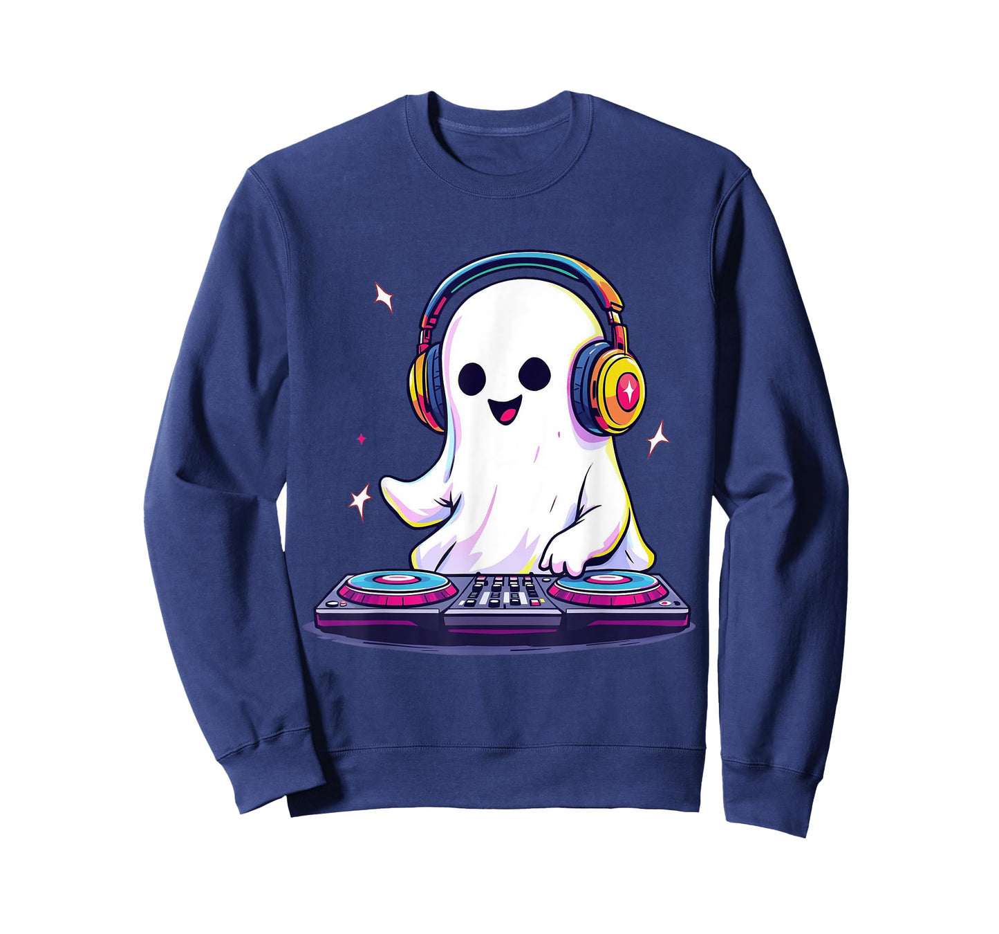 Halloween Ghost DJ EDM Music Party Spooky Season Boo Rave T-Shirt