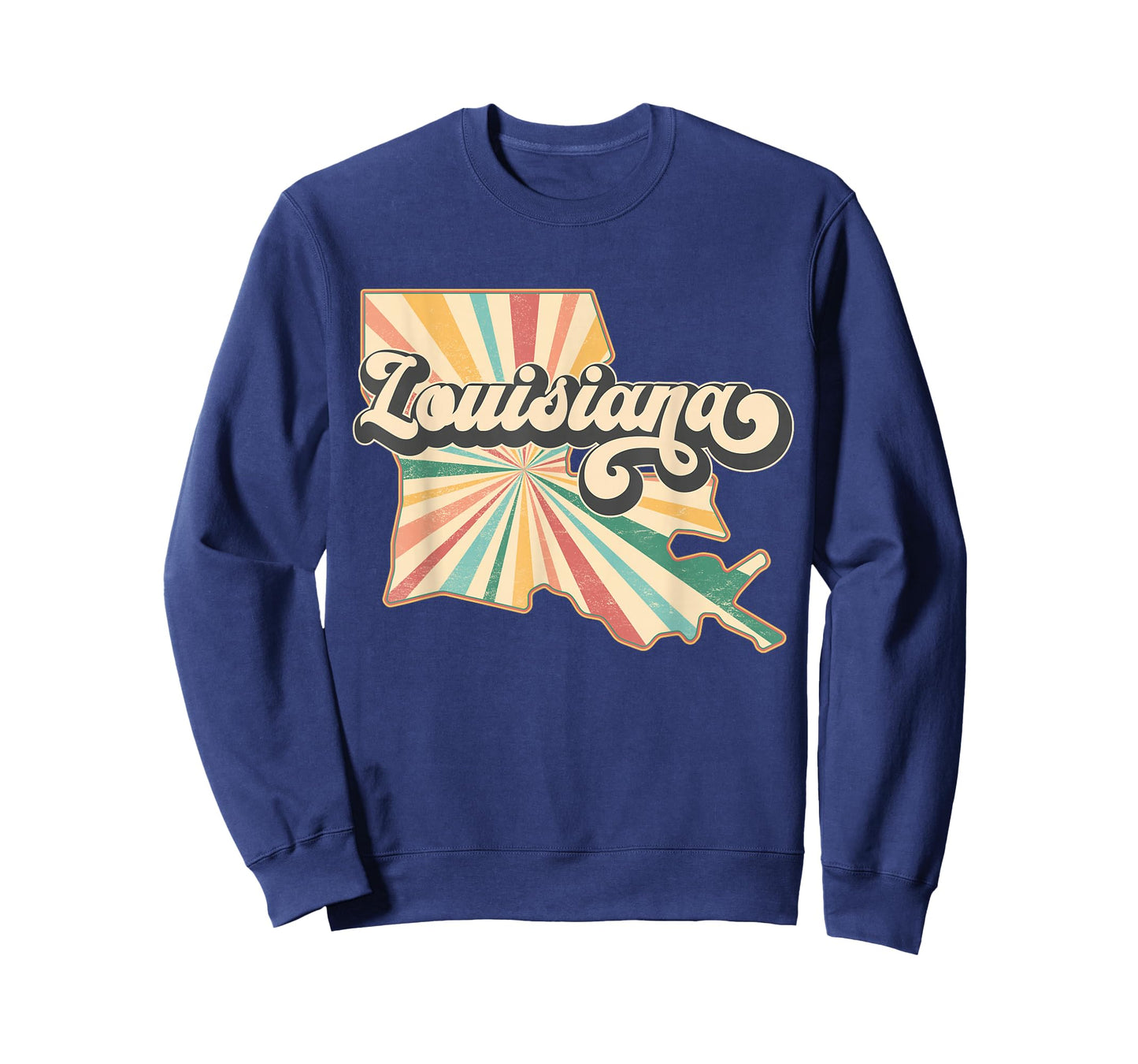 Louisiana State Map - Retro Map Flag Souvenir Men Women Kids T-Shirt
