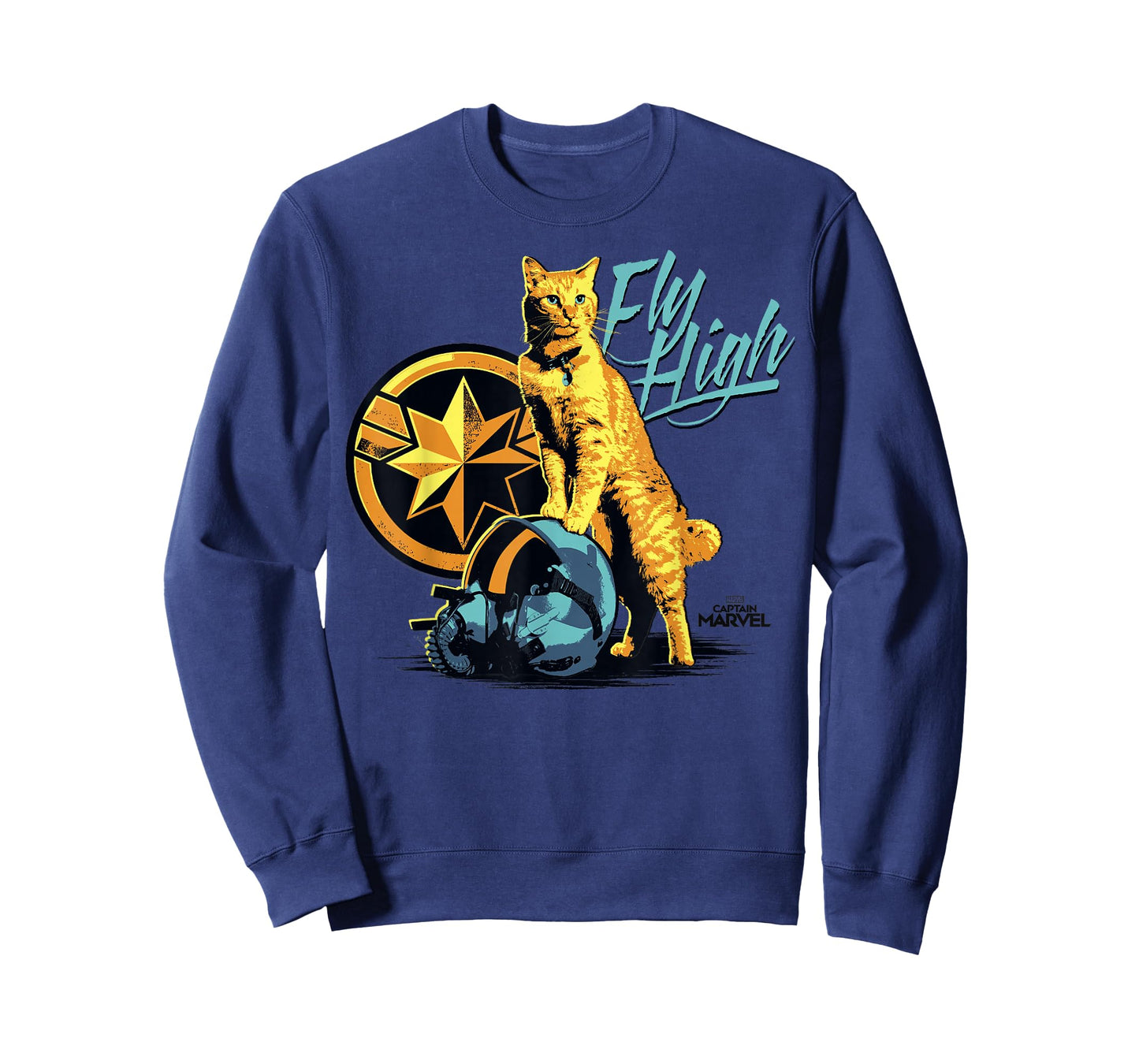 Captain Marvel Symbol Goose Fly High Graphic T-Shirt T-Shirt