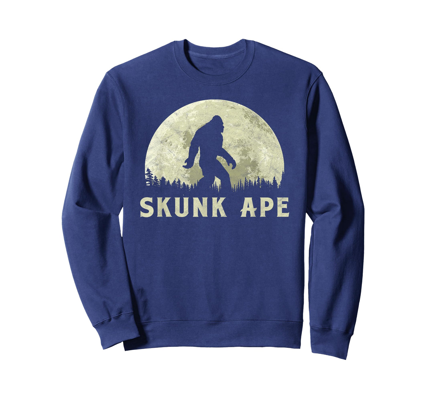 Skunk Ape! Bigfoot Moon Silhouette Retro T-Shirt - Believe! T-Shirt