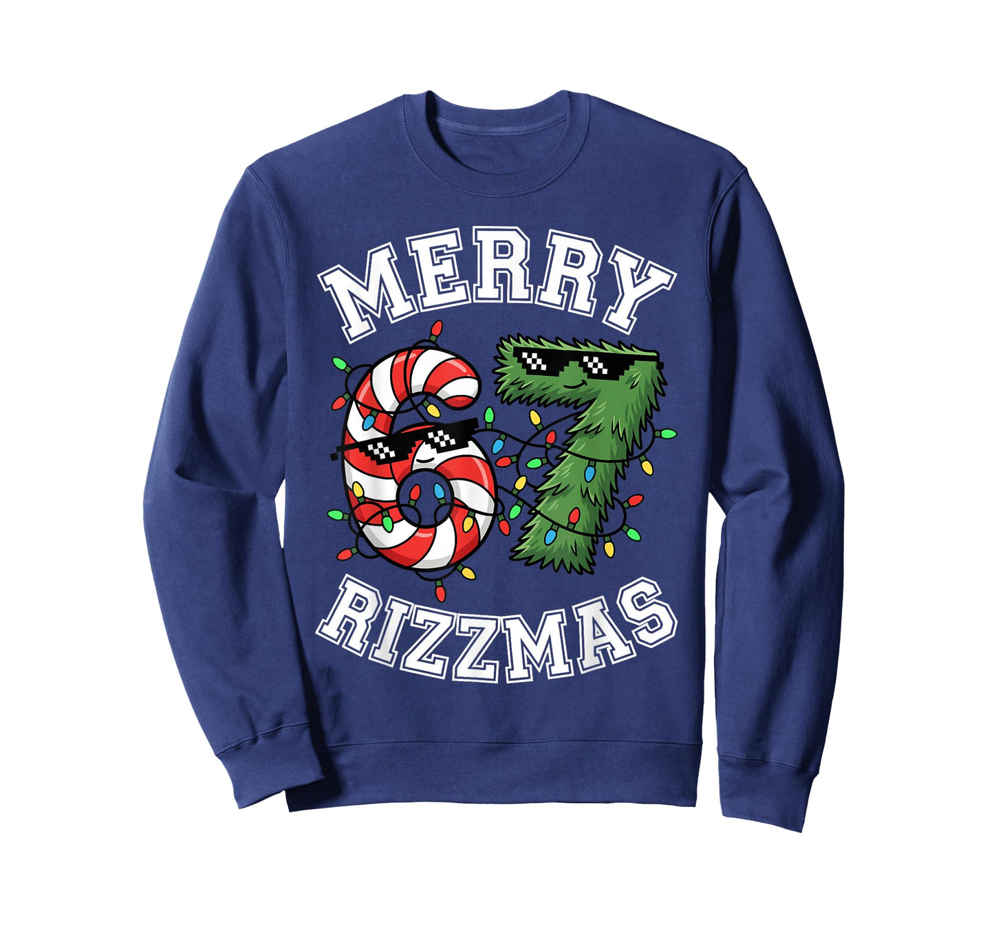 Merry Rizzmas 67 Candy Cane Tree Sunglasses Funny T-Shirt