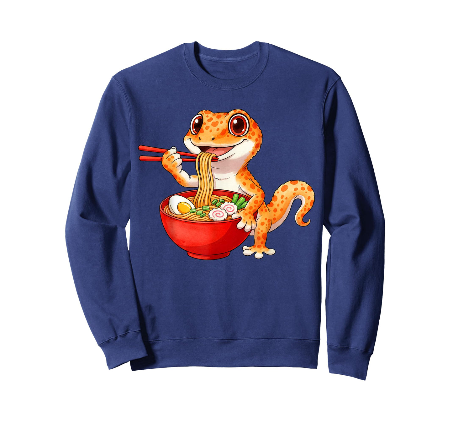 Funny Lizard Reptile Leopard Gecko Eating Ramen Japanese T-Shirt