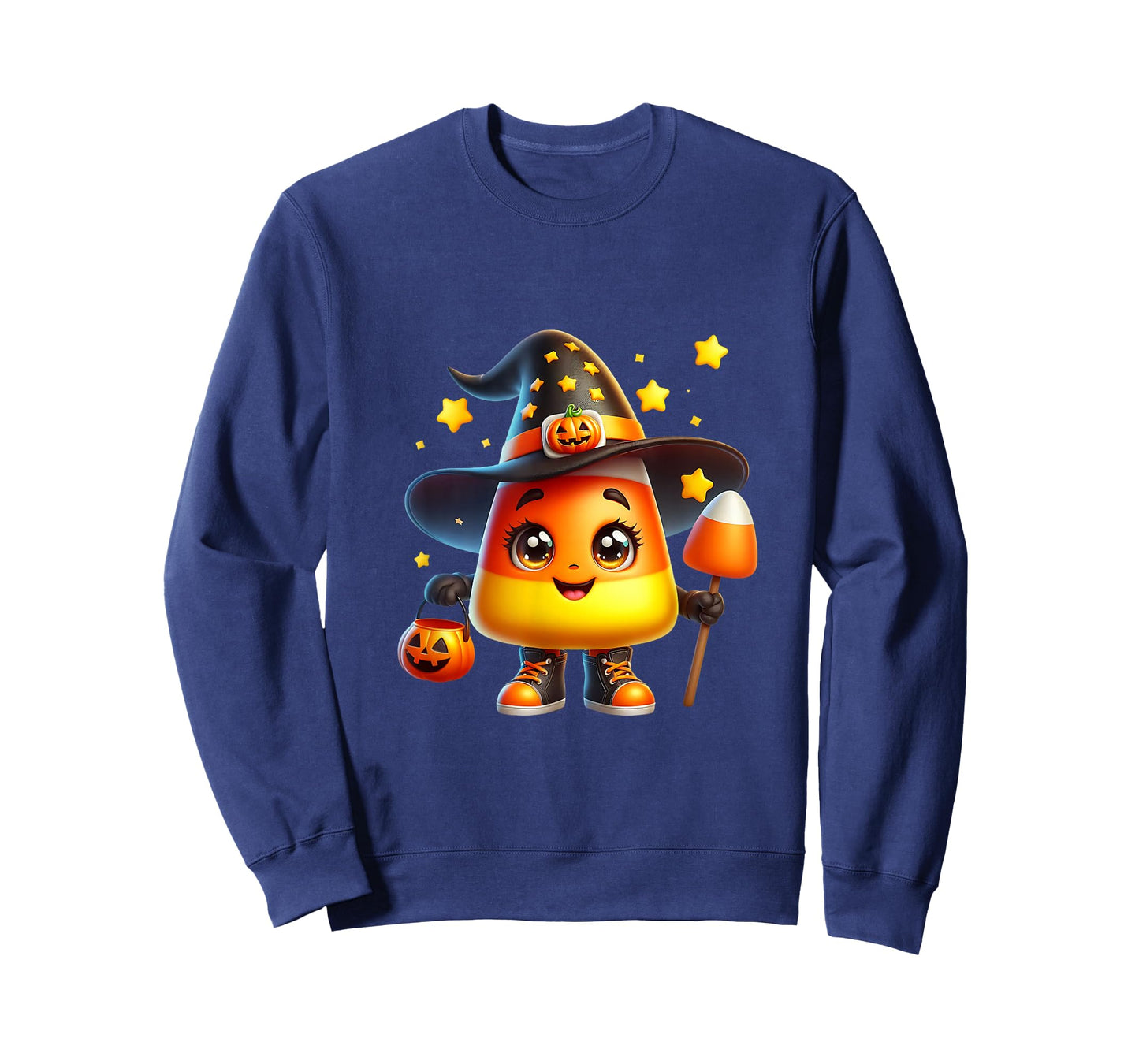 Cute Candy Corn Witch Halloween Costume Autumn Magic Stars T-Shirt