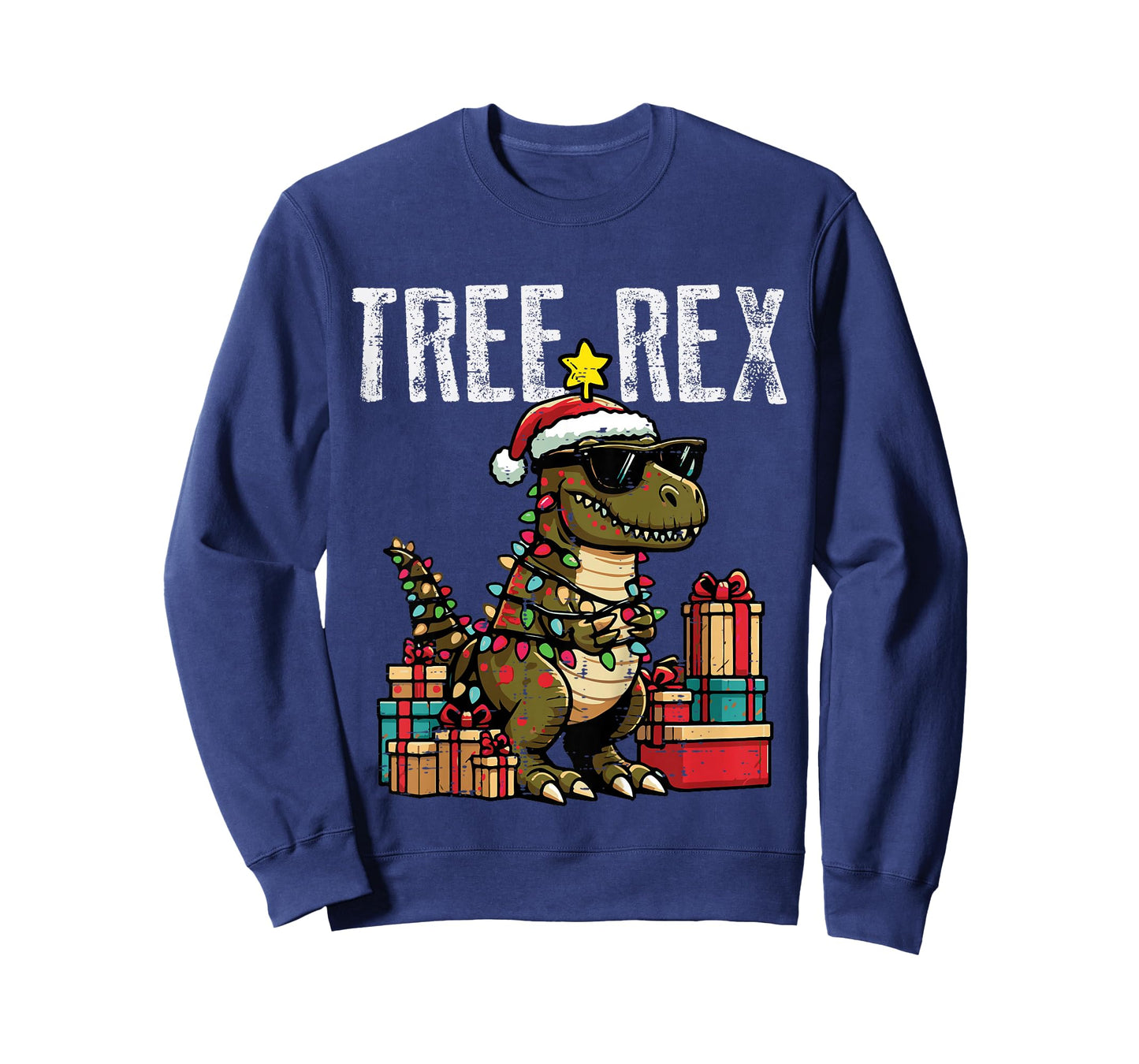 Kids Christmas Dinosaur Tree Rex Xmas Trex Toddler Boys Kid Youth T-Shirt