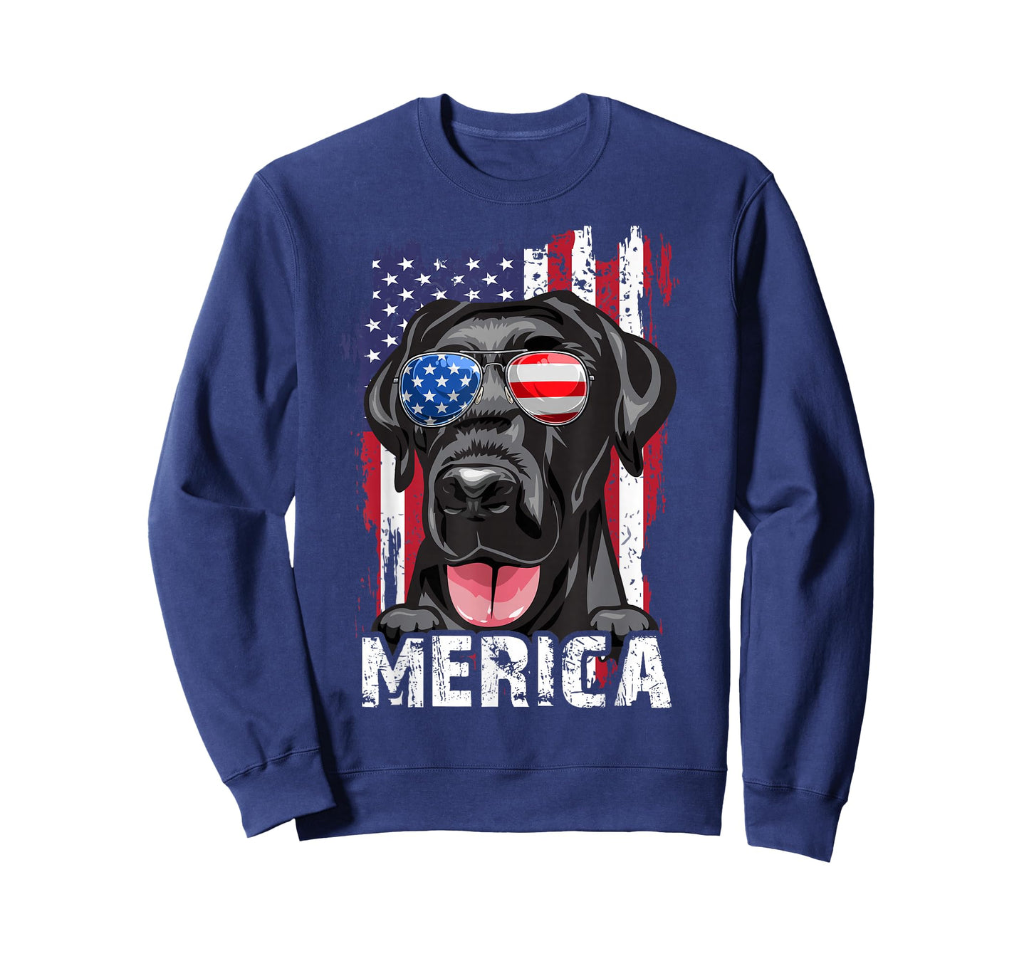 Merica Labrador Retriever American Flag 4th July USA Lab Dog T-Shirt