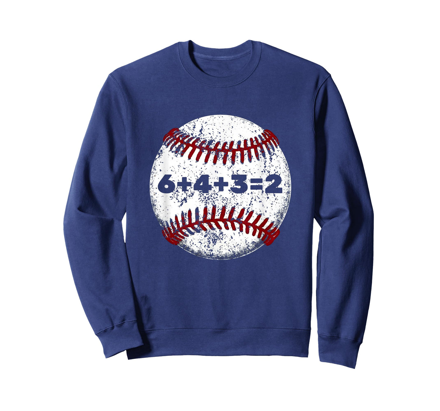 White Baseball red Stitches Sport Graphic Funny 6+4+3=2 T-Shirt