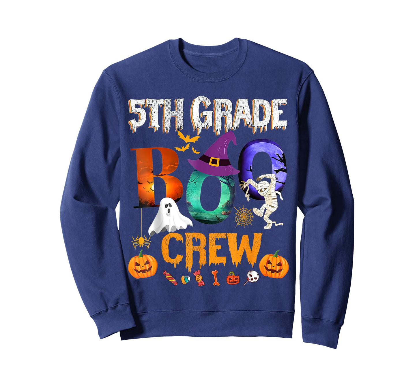 5th Grade Boo Crew Teacher Student Funny Halloween Costume T-Shirt for Men Women Kids
