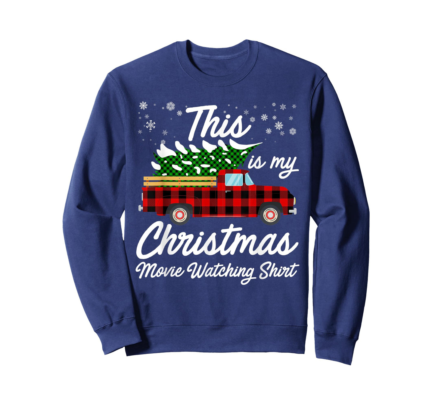 Funny Plaid Christmas This Is My Christmas Movie Watching T-Shirt