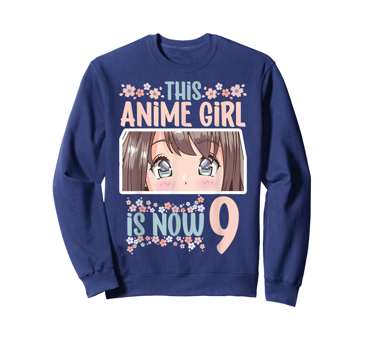 This Anime Girl Is Now 9 Years Old Kawaii Birthday T-Shirt