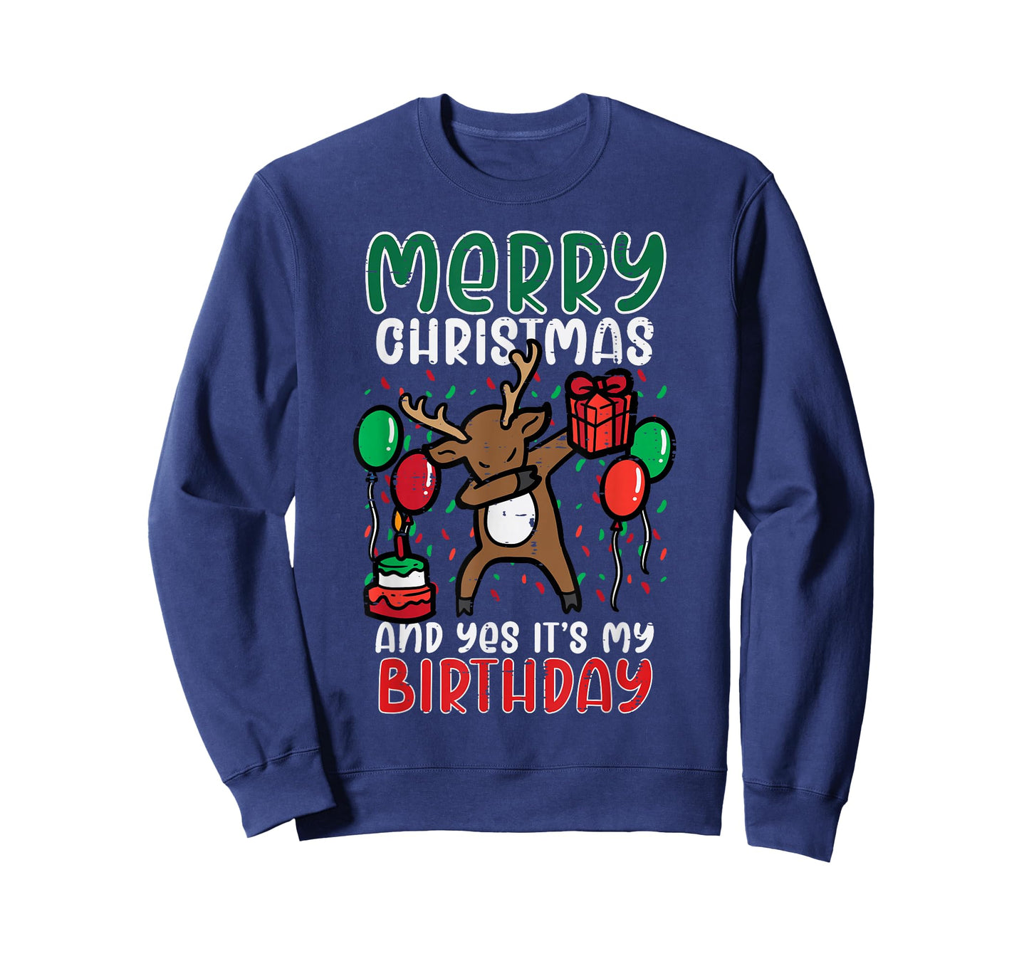 Merry Christmas Its My Birthday Reindeer Dab Xmas Bday Kids T-Shirt