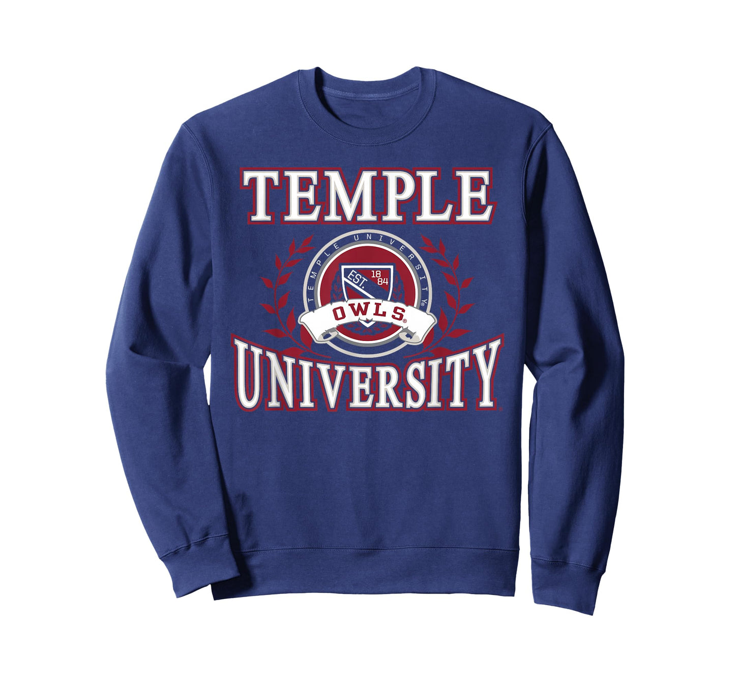 Temple Owls Laurels Black Officially Licensed T-Shirt