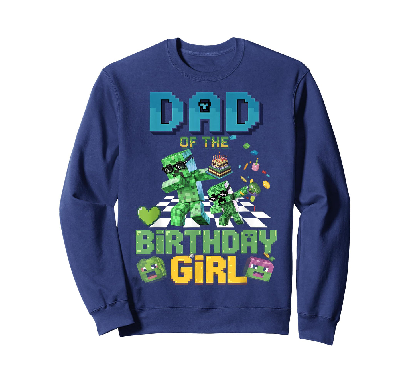 Dad of the Birthday Girl Funny Video Game Pixel T-Shirt