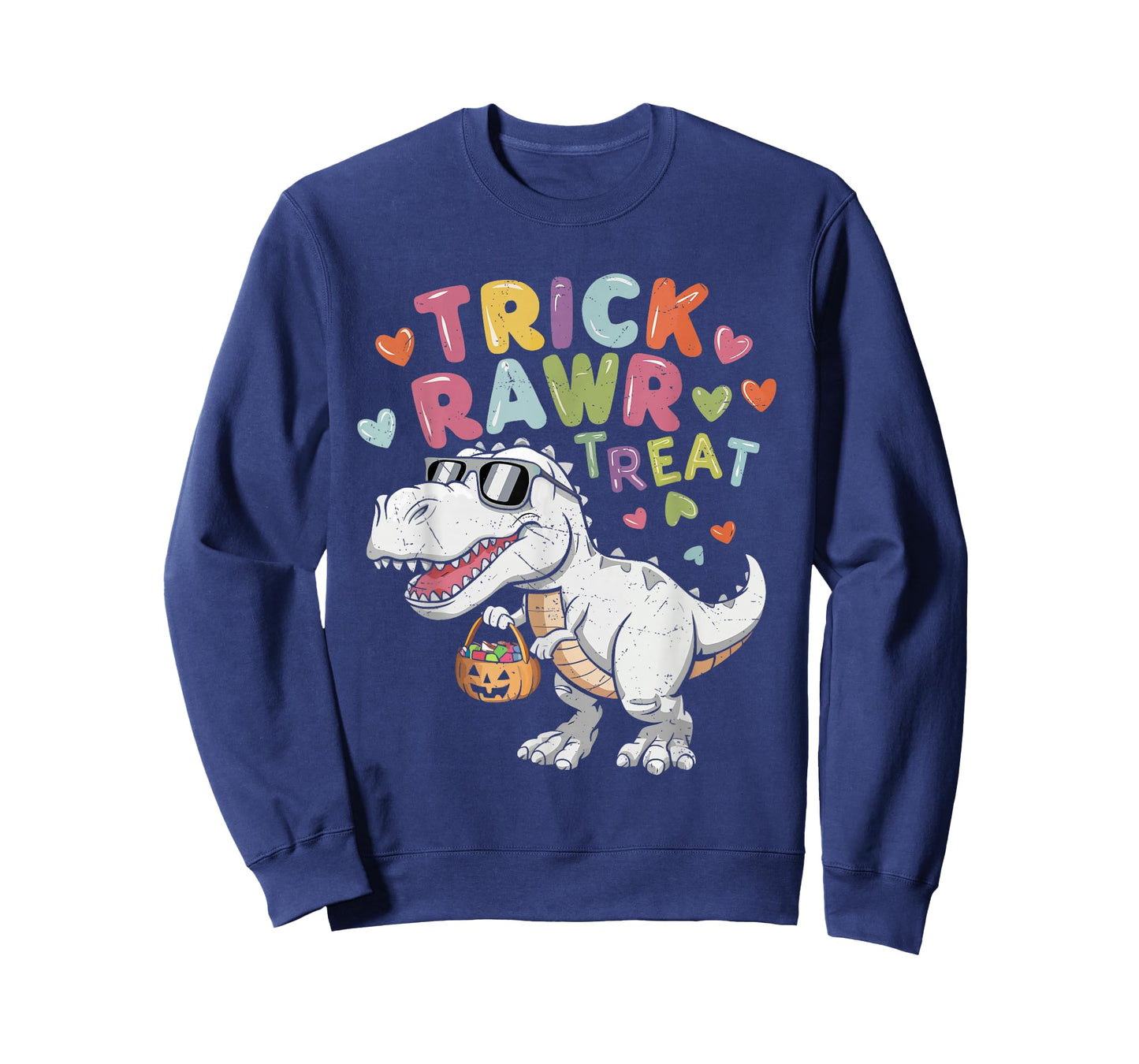 Trick Rawr Treat Ghost Dino Trex Toddler Boys Halloween Kids T-Shirt