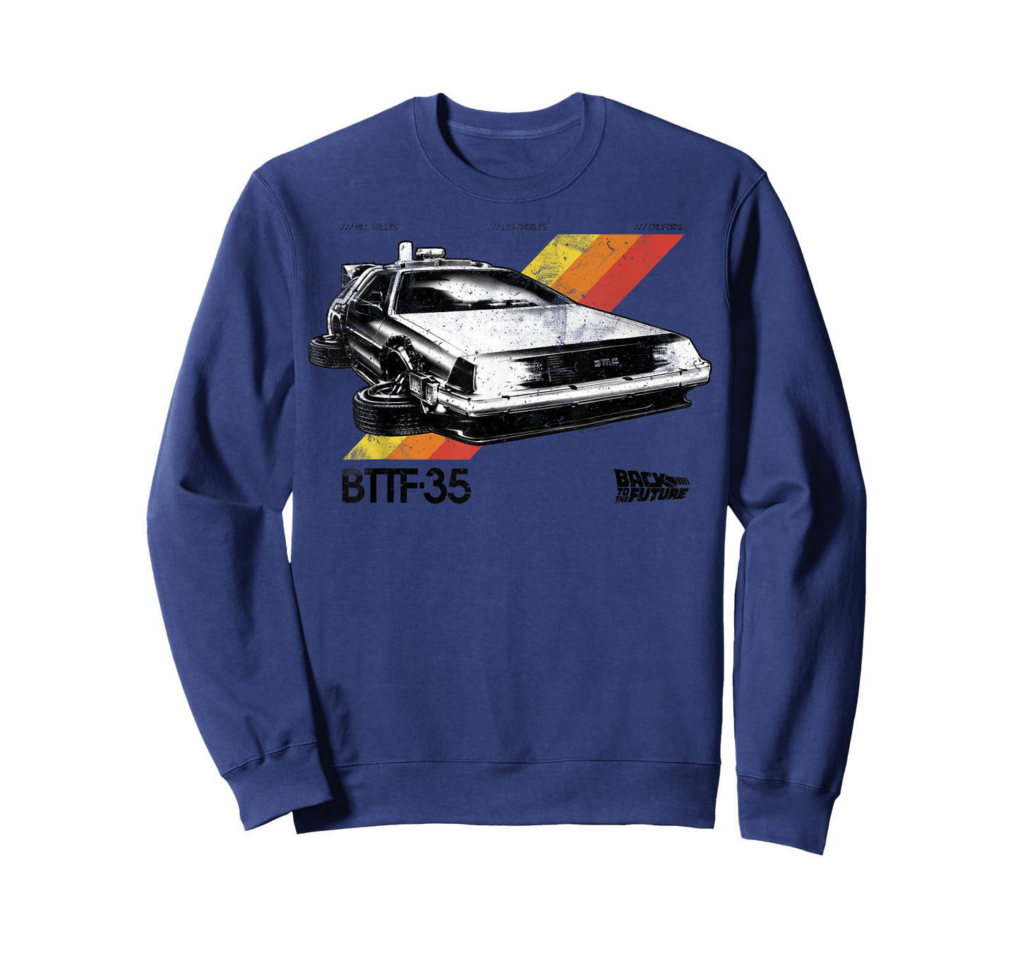 Back to The Future 35th Retro Stripe Delorean T-Shirt
