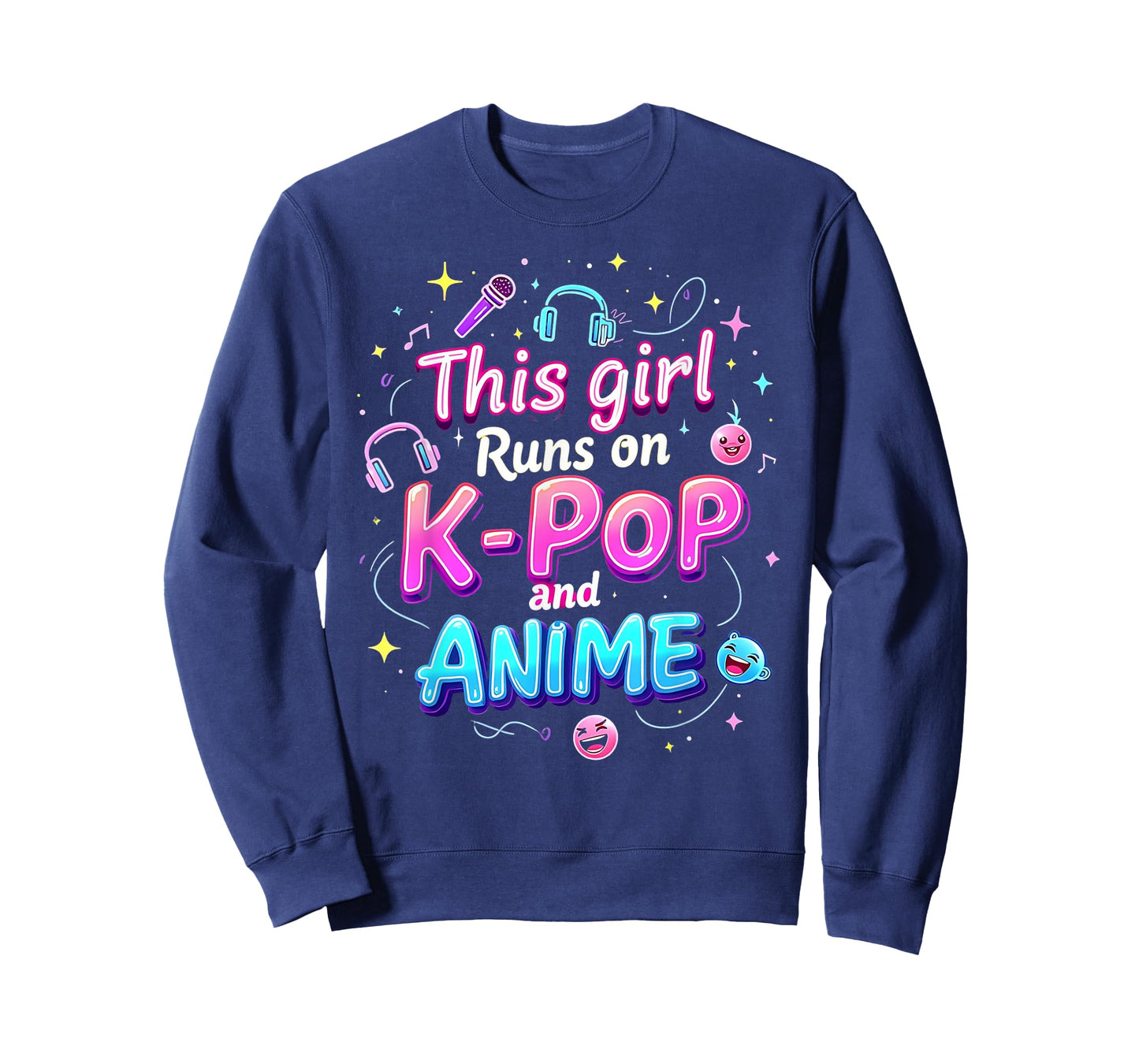 This Girl Runs On K-pop And Anime Cute Fan T-Shirt