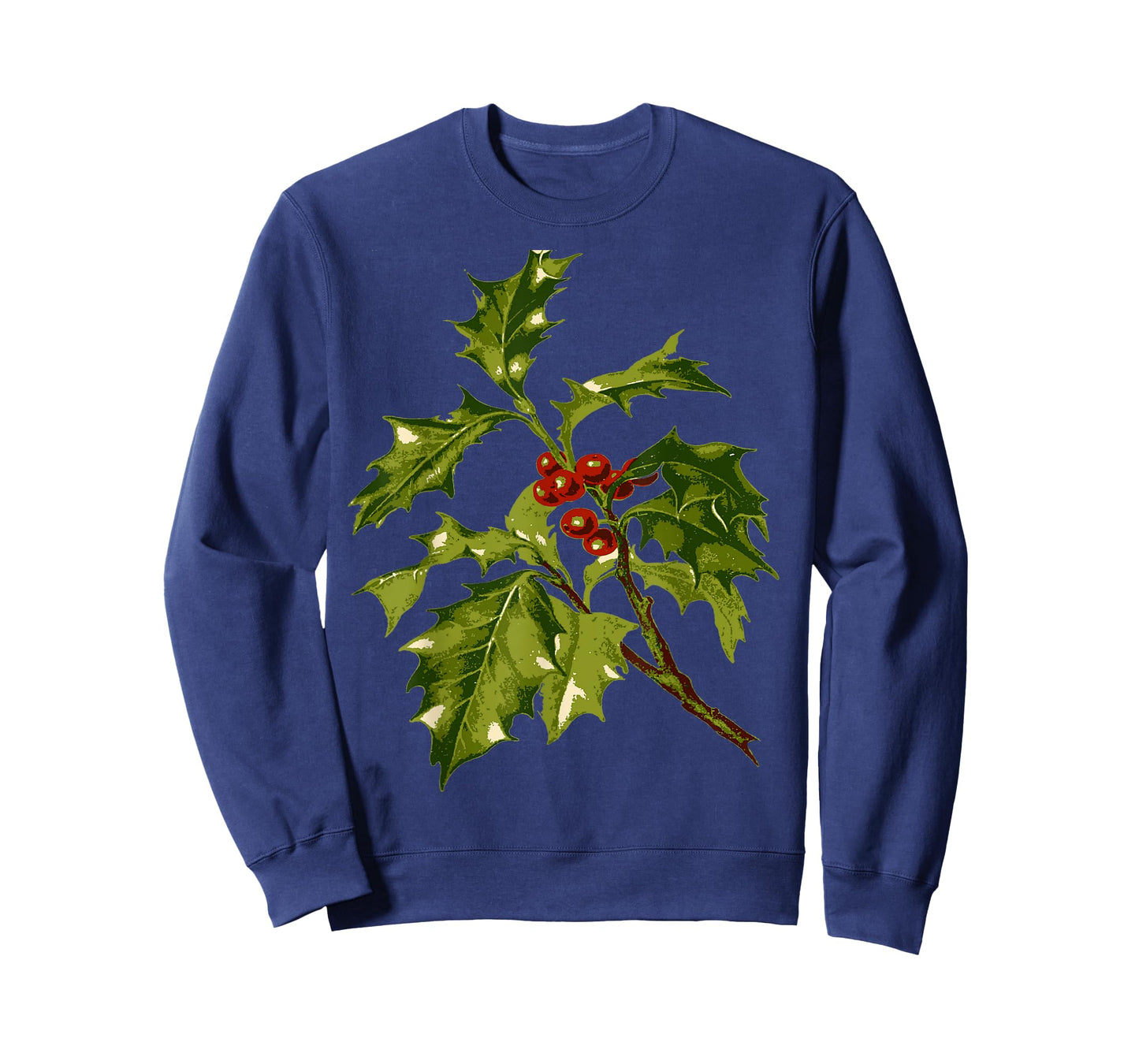 Holly Christmas Red Berry Botanical Art T-Shirt