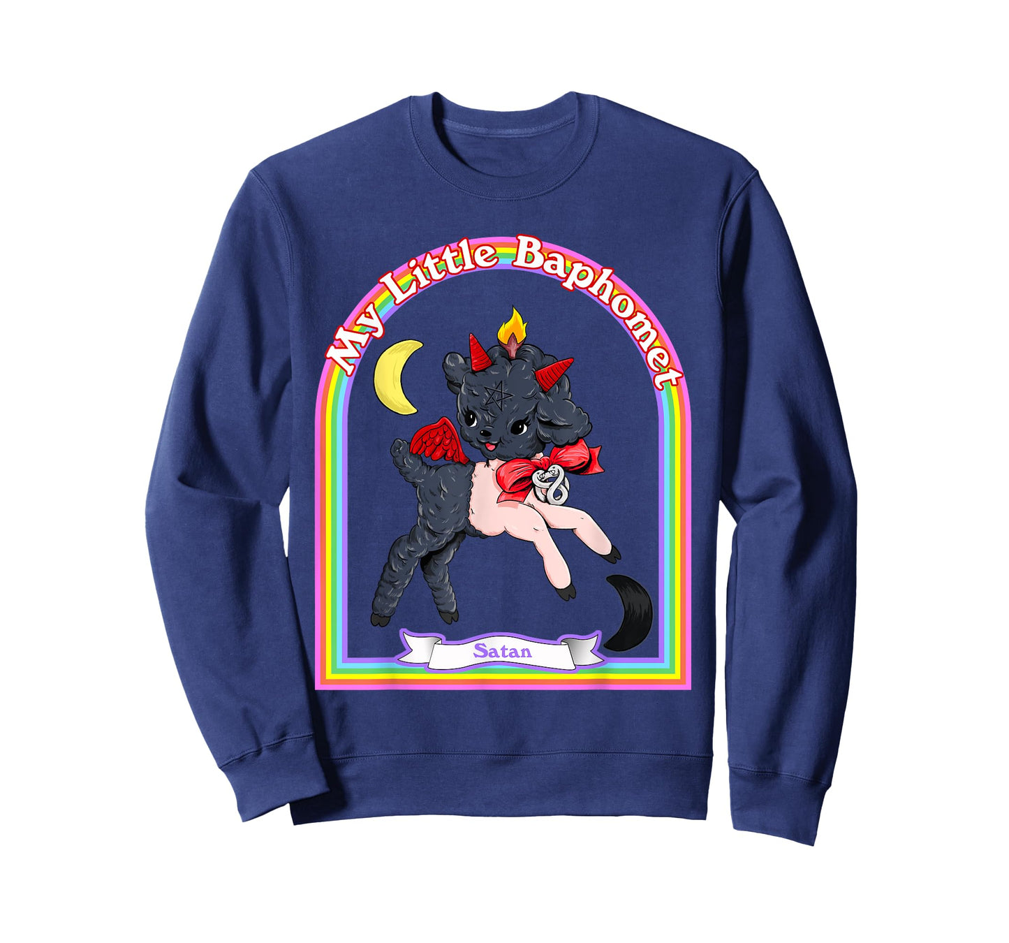 Baphomet Cute Satan Kawaii Retro Vintage Satanic Atheist T-Shirt