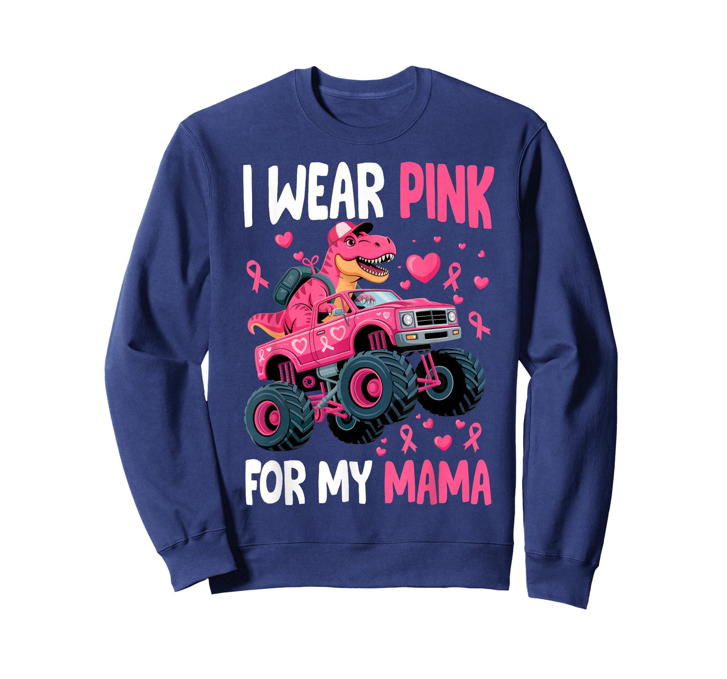 I Wear Pink for My Mama Breast Cancer Monster Truck Boy Kids T-Shirt