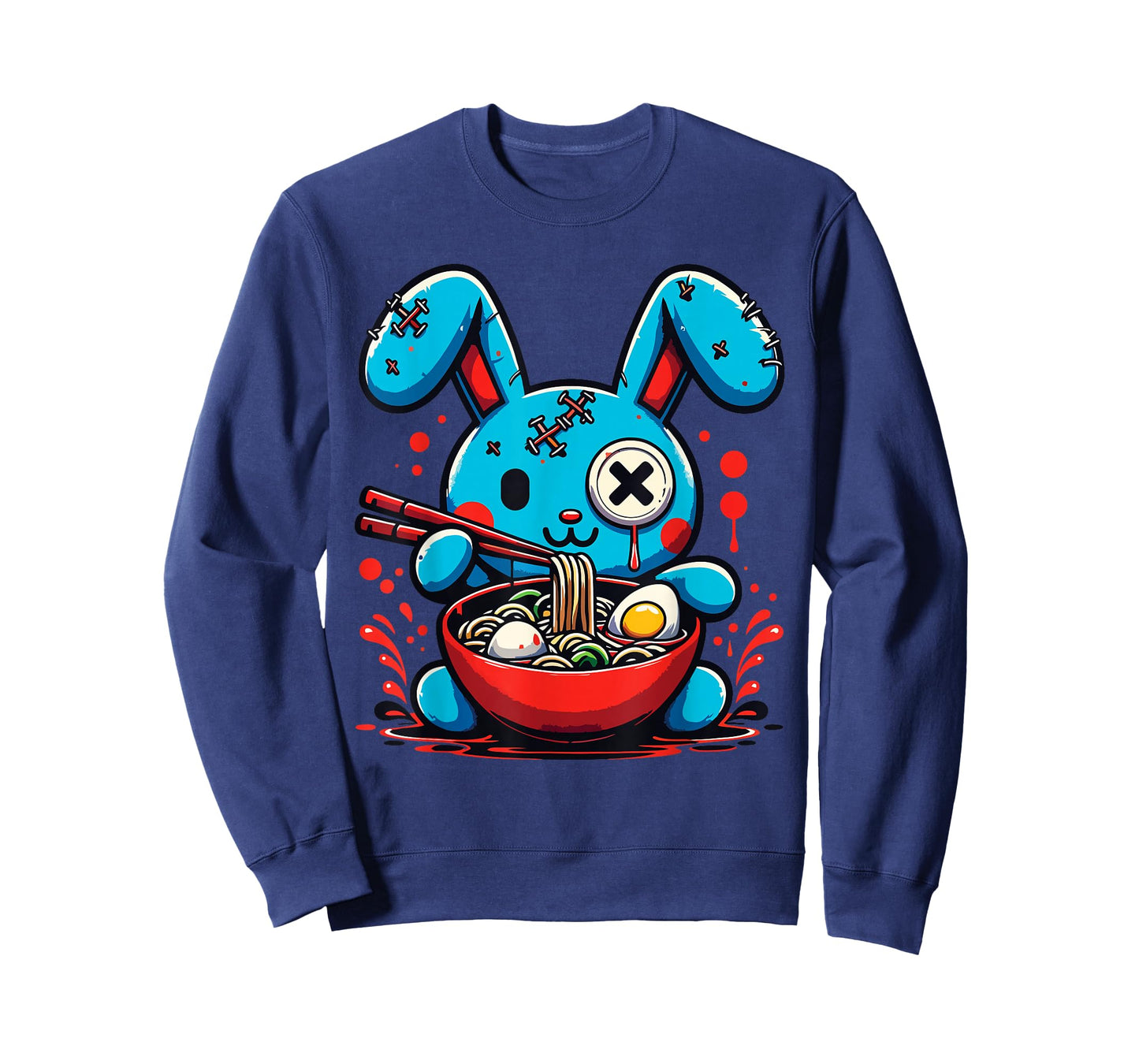 Cute Kawaii Zombie Bunny Eating Ramen Lover T-Shirt