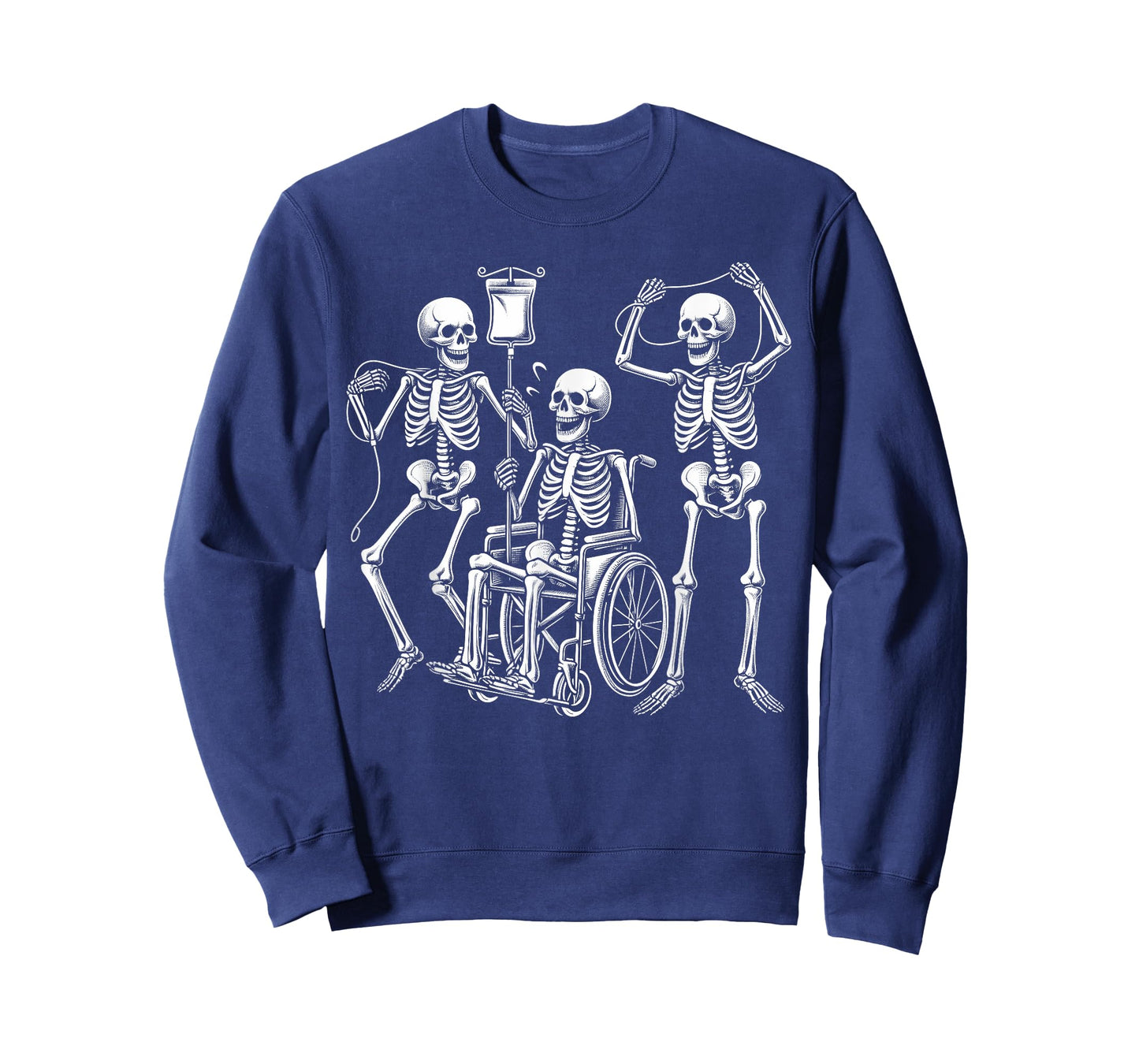 Nurse Skeletons Funny Halloween Hospital Healthcare Crew T-Shirt