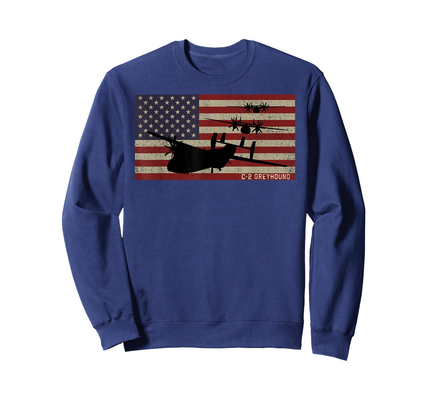 C-2 Greyhound Cargo Plane Vintage American Flag T-Shirt