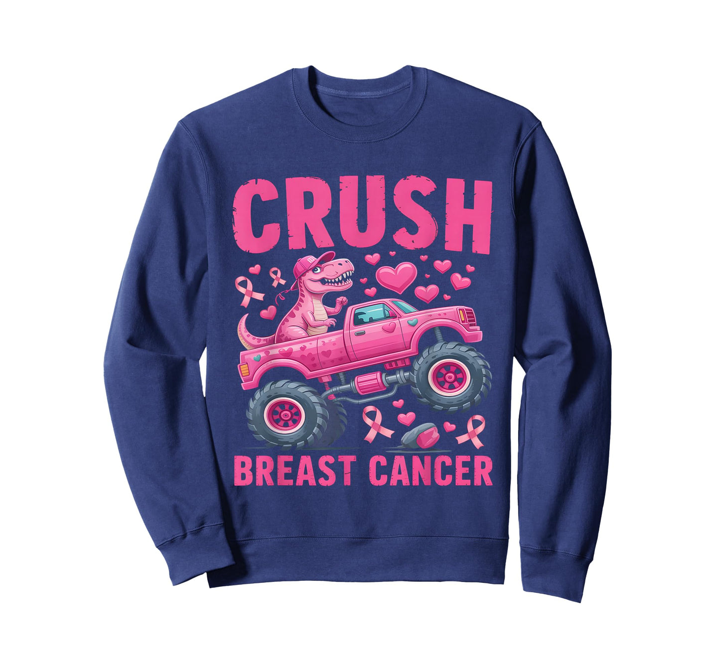 Crush Breast Cancer Awareness Monster Truck Toddler Boy Kids T-Shirt